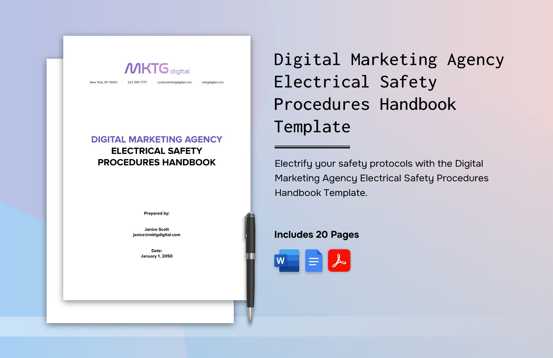 Digital Marketing Agency Electrical Safety Procedures Handbook Template
