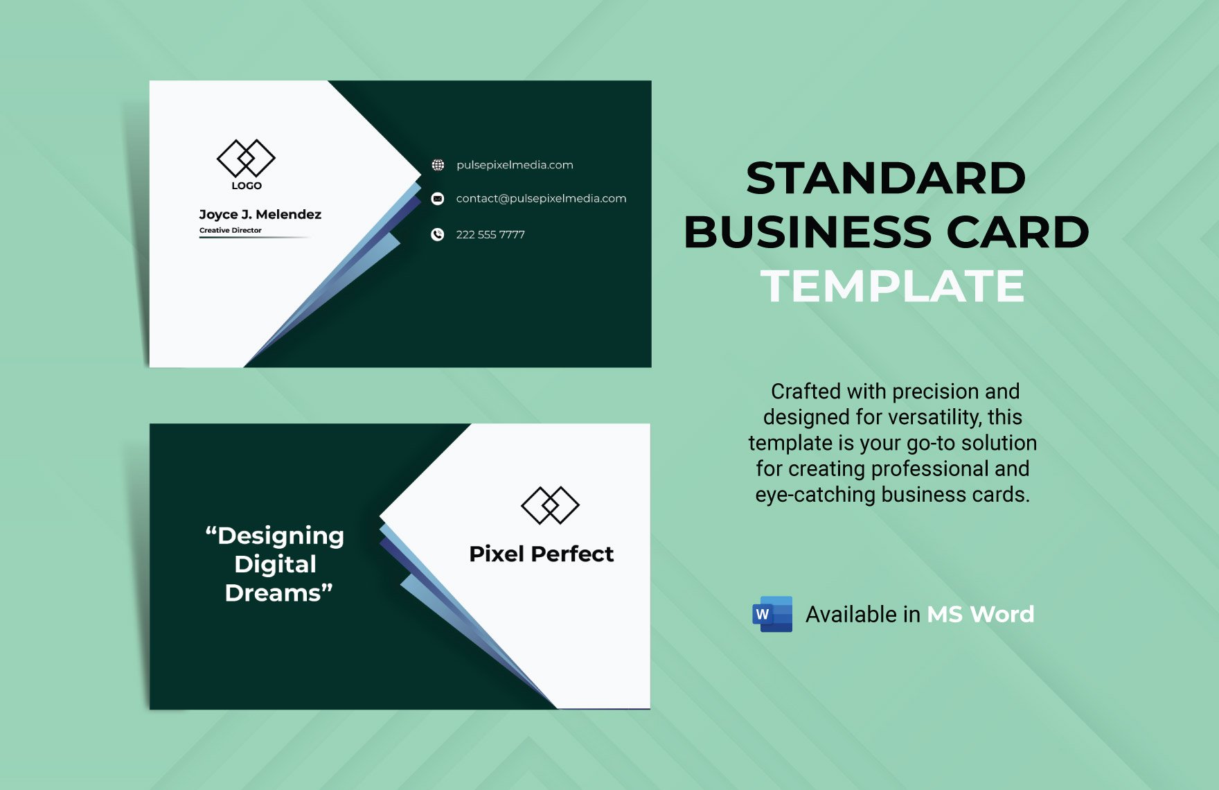 Free Standard Business Card Template in Word, Illustrator, Publisher
