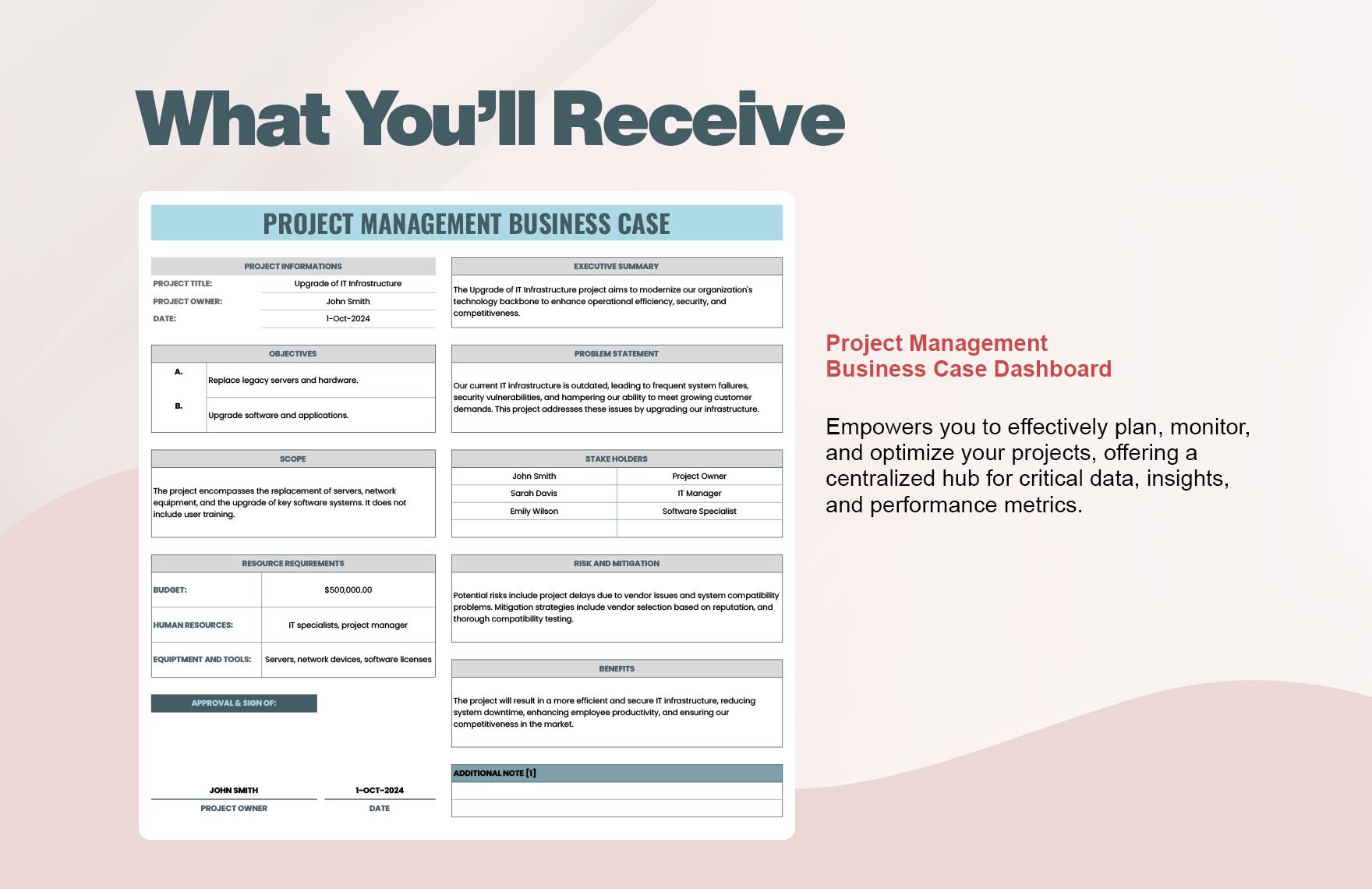 Project Management Business Case Template