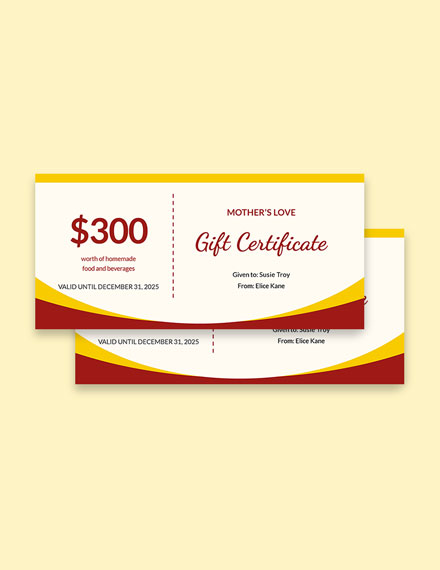 Homemade Gift Certificate Template - Illustrator, InDesign, Word, Apple Pages, PSD, Publisher