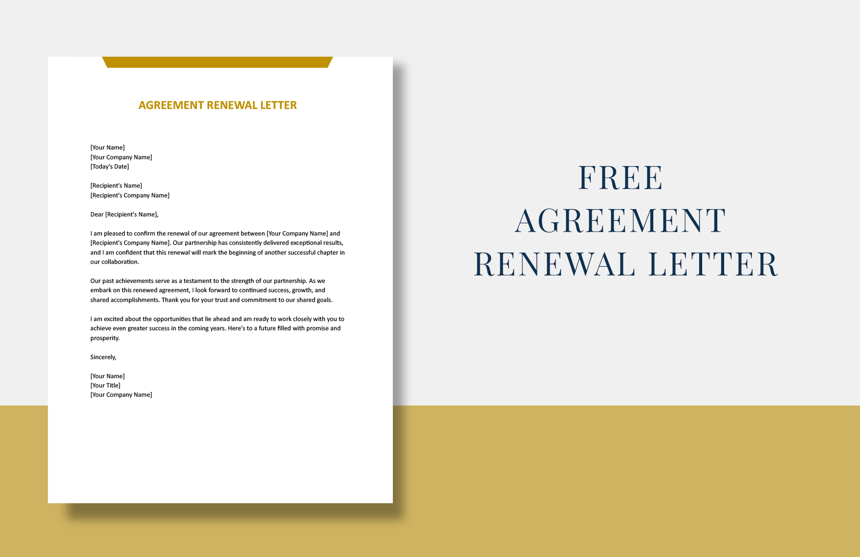 Agreement Renewal Letter