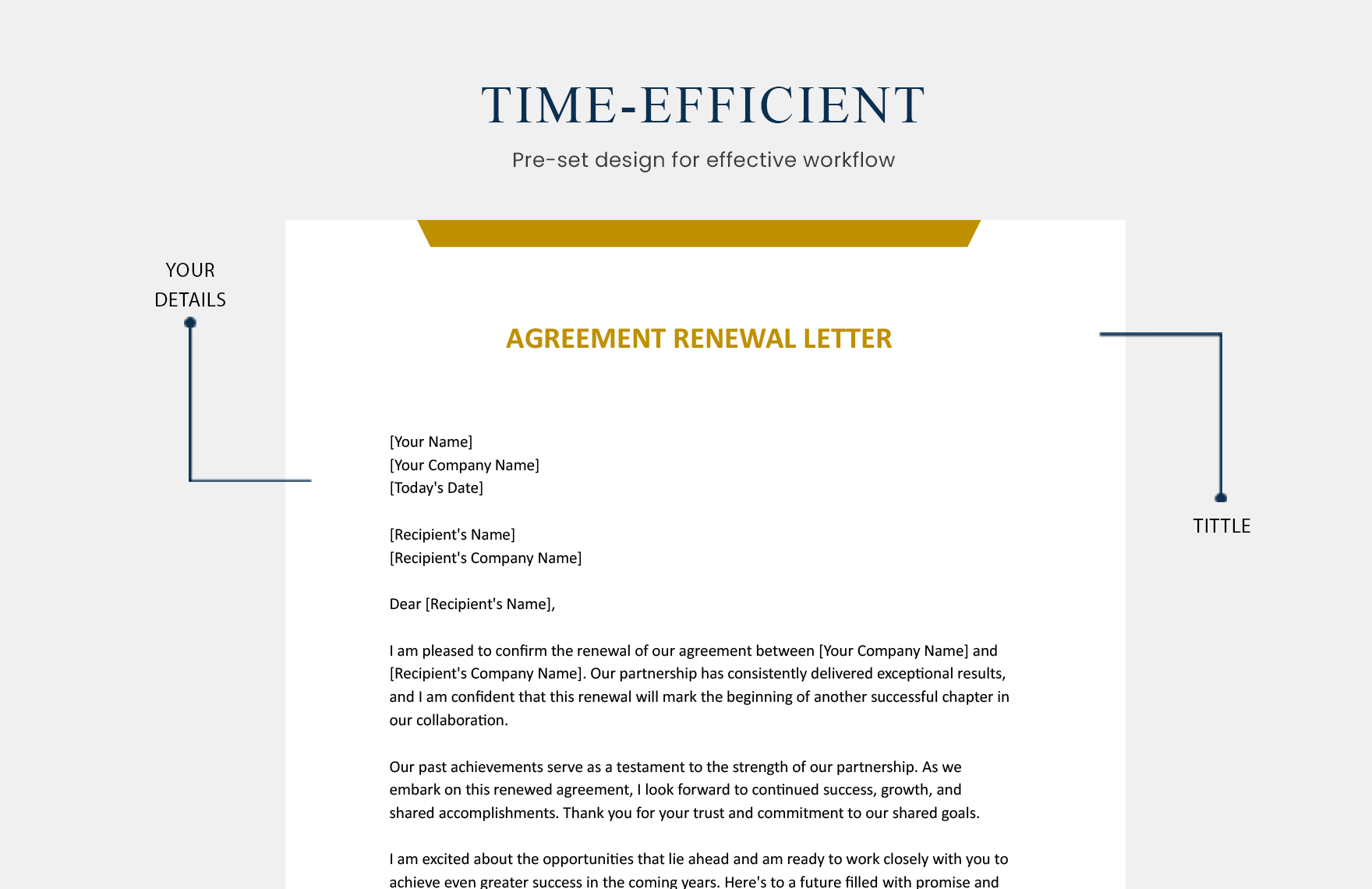 Agreement Renewal Letter