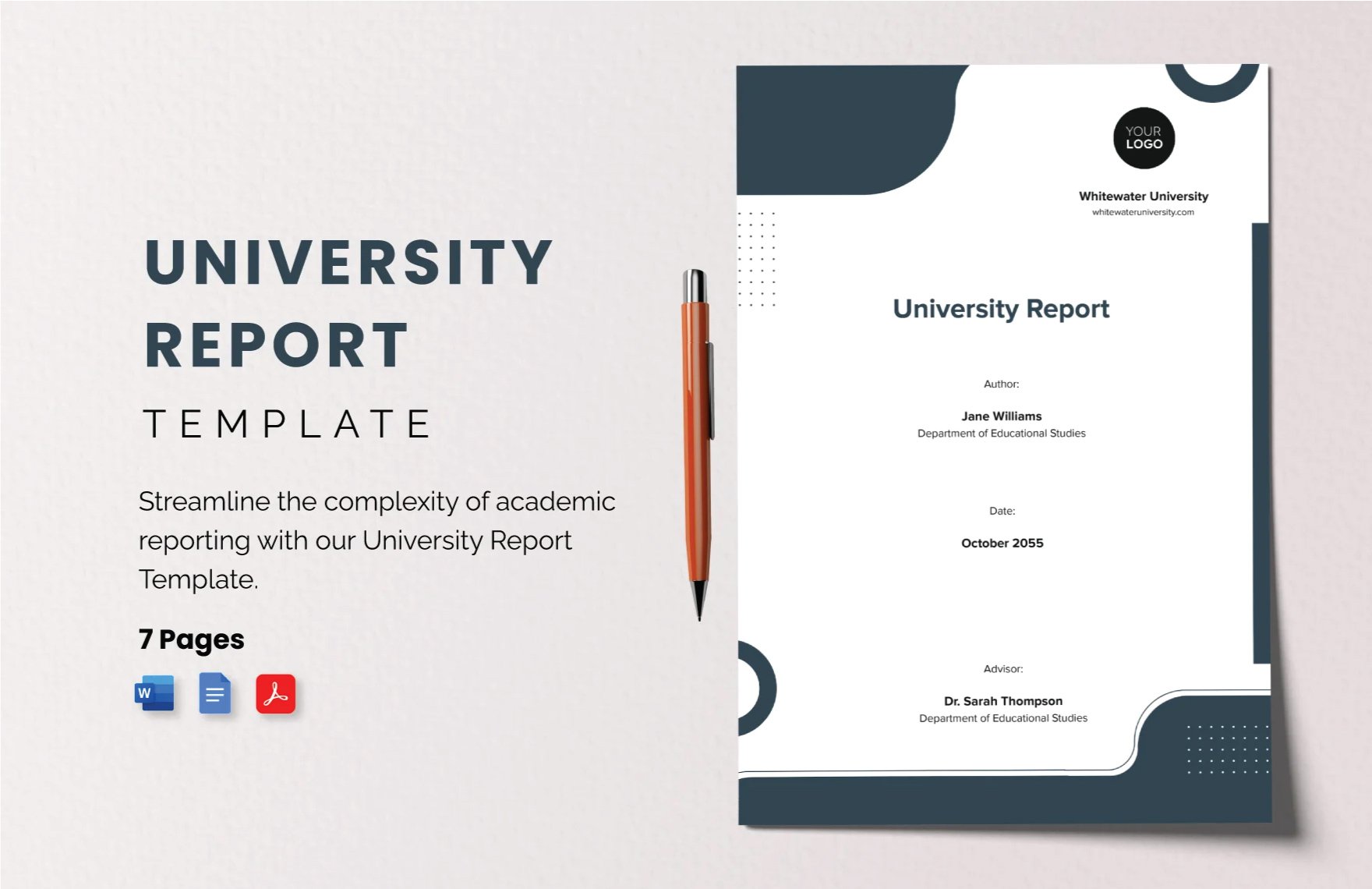 Free University Report Template in Word, Google Docs, PDF, InDesign