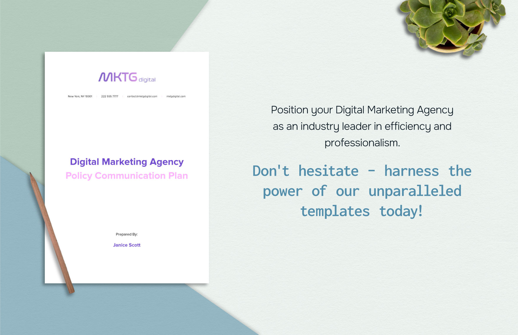 Digital Marketing Agency Policy Communication Plan Template