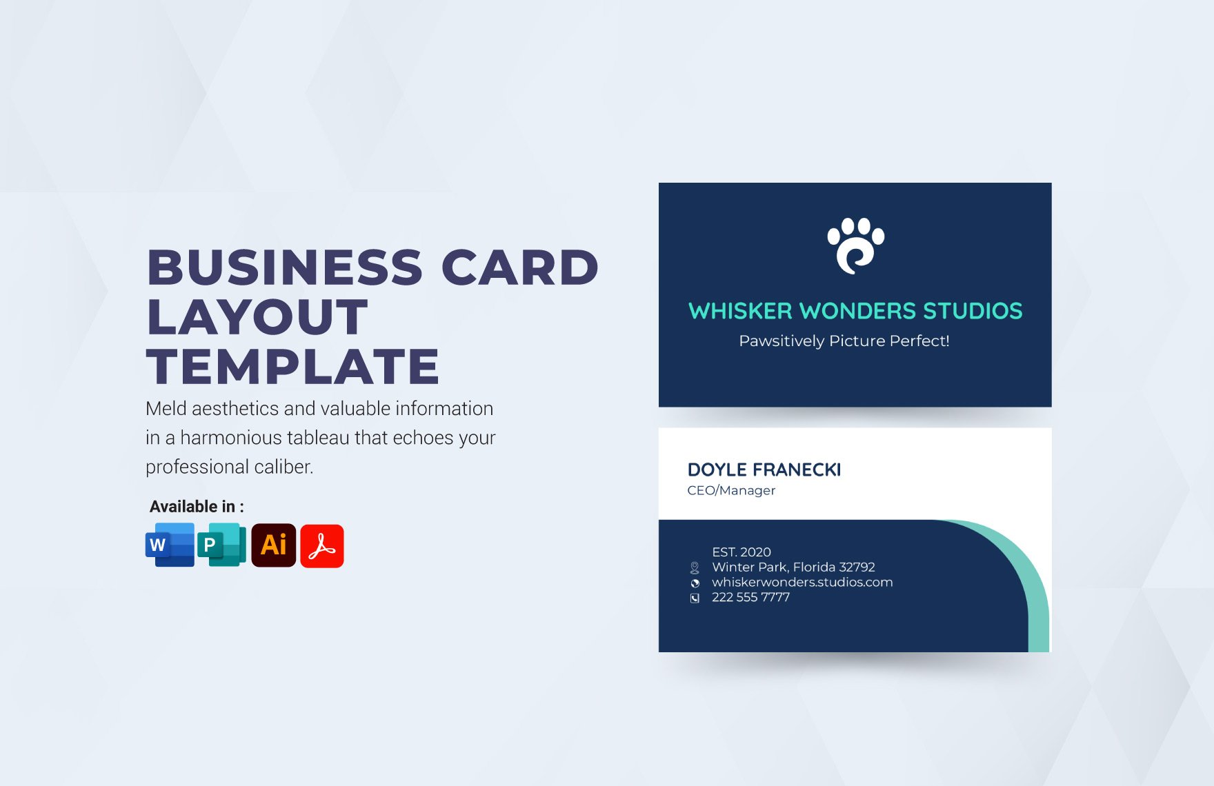 Business Card Layout Template in Word, PDF, Illustrator, Publisher, InDesign