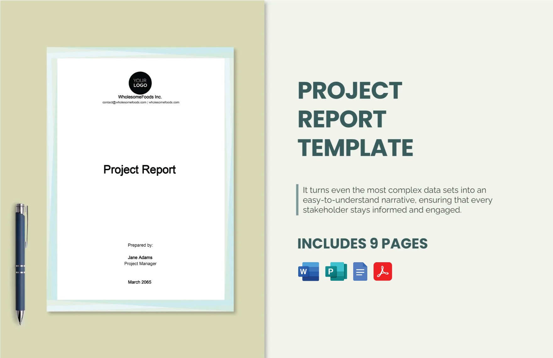 Project Report Template in Word, Google Docs, PDF, Publisher