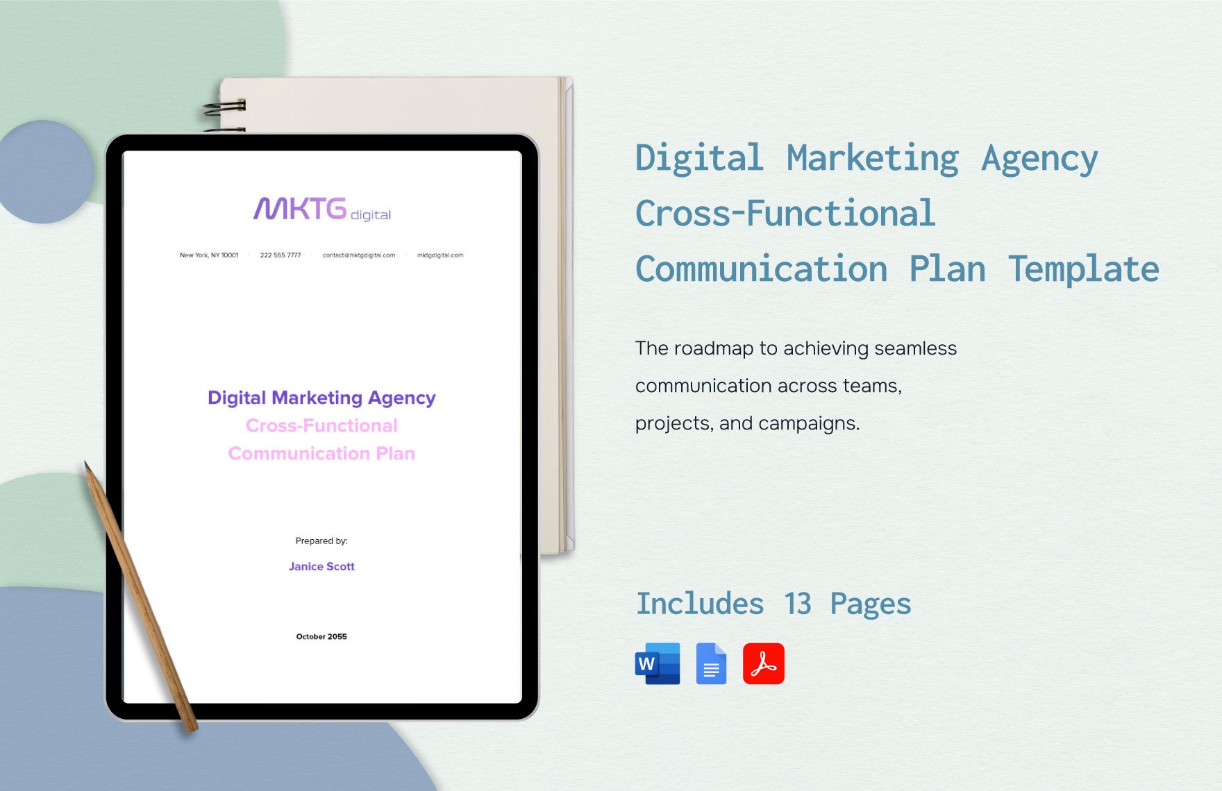 Digital Marketing Agency Cross-Functional Communication Plan Template