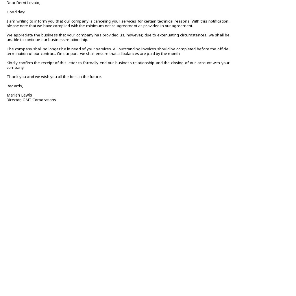 Free Ending A Business Relationship Letter Template.jpe