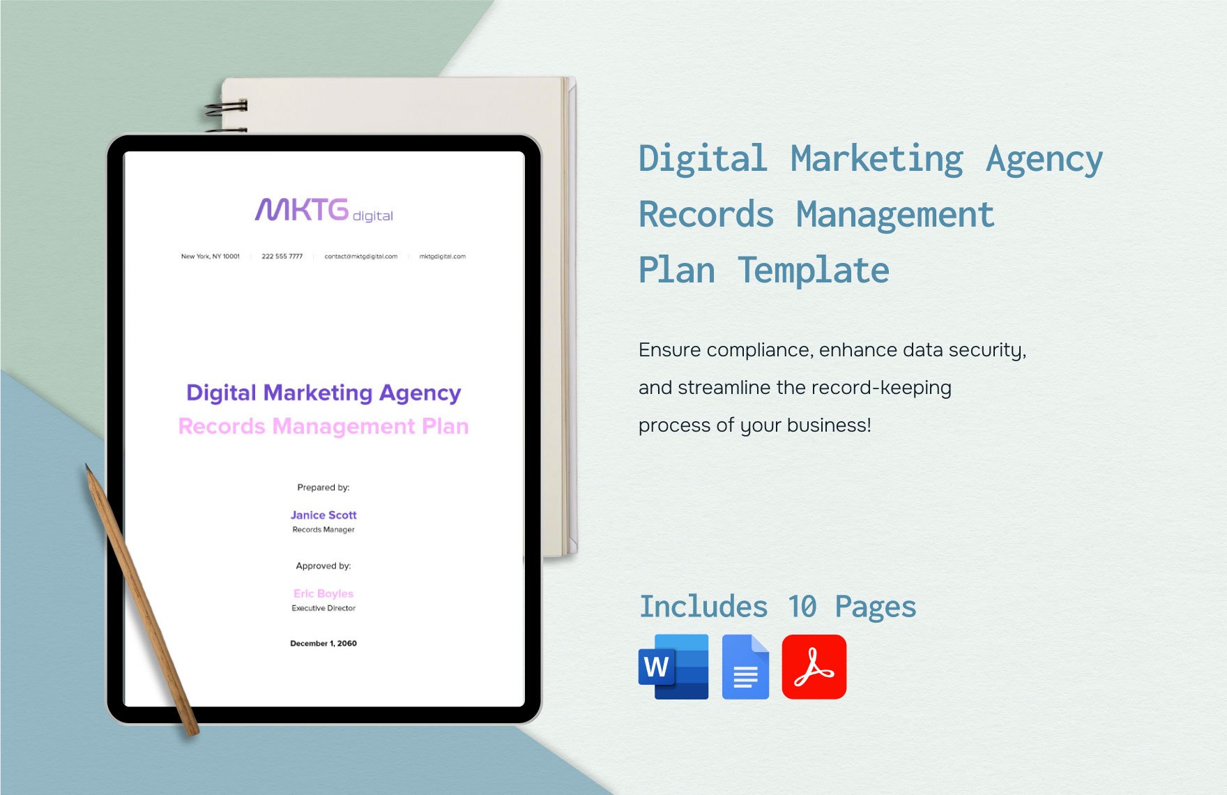 Digital Marketing Agency Records Management Plan Template