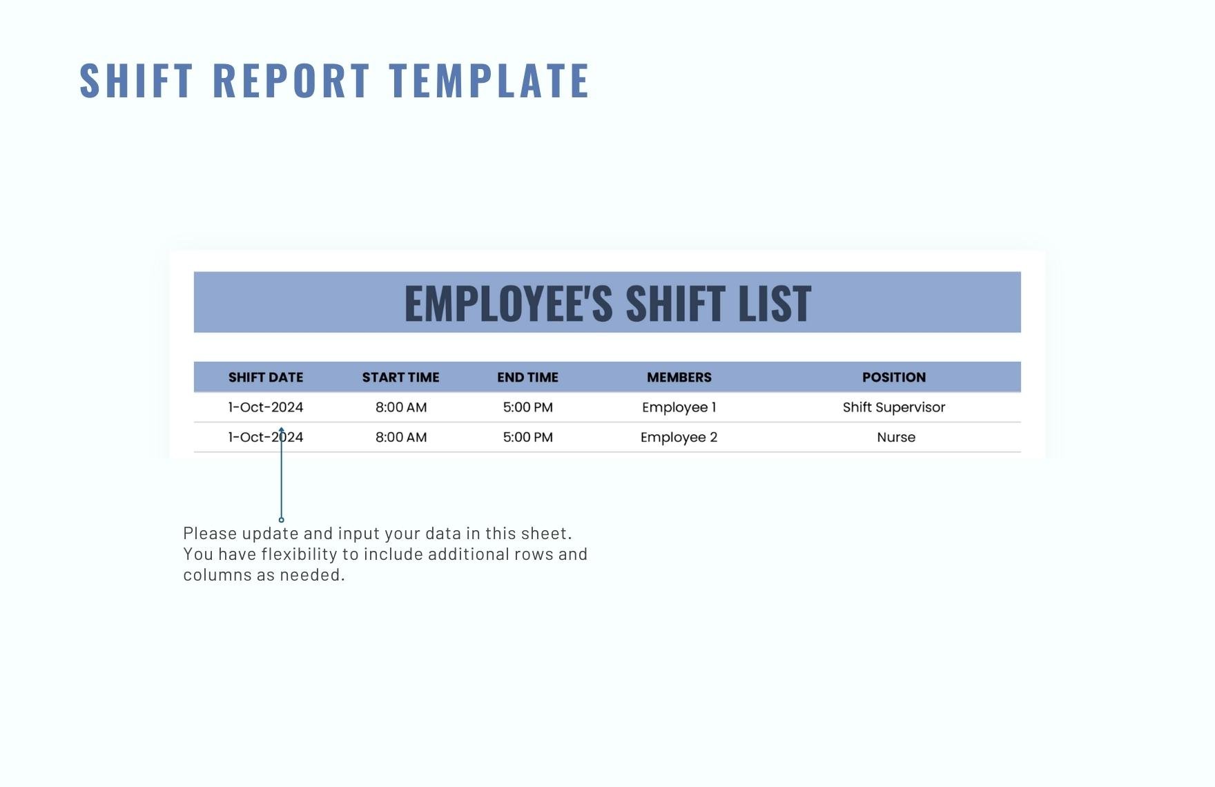 Shift Report Template
