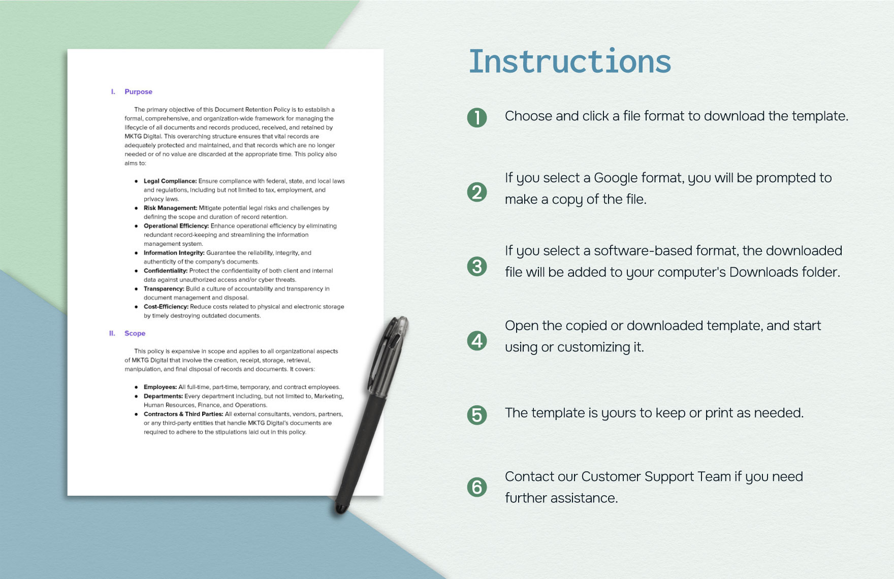 Digital Marketing Agency Document Retention Policy Template