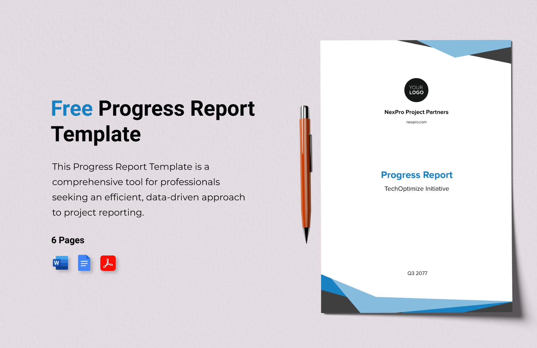 Free Progress Report Template - Download in Word, Google Docs, Apple ...