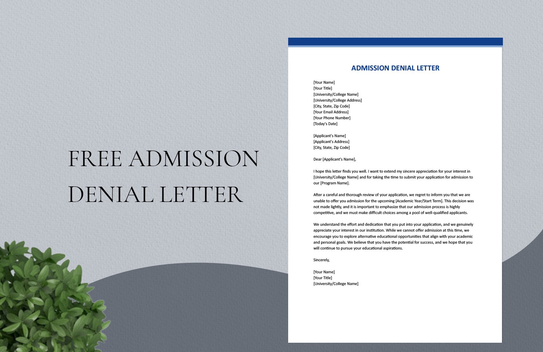 Admission Denial Letter