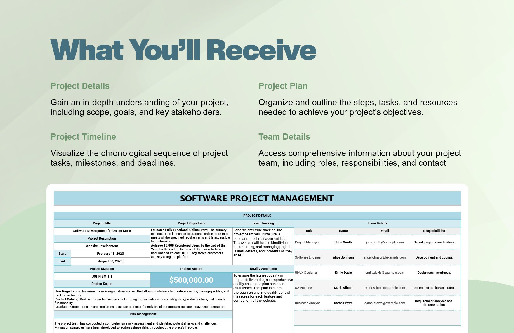 Software Project Management Template