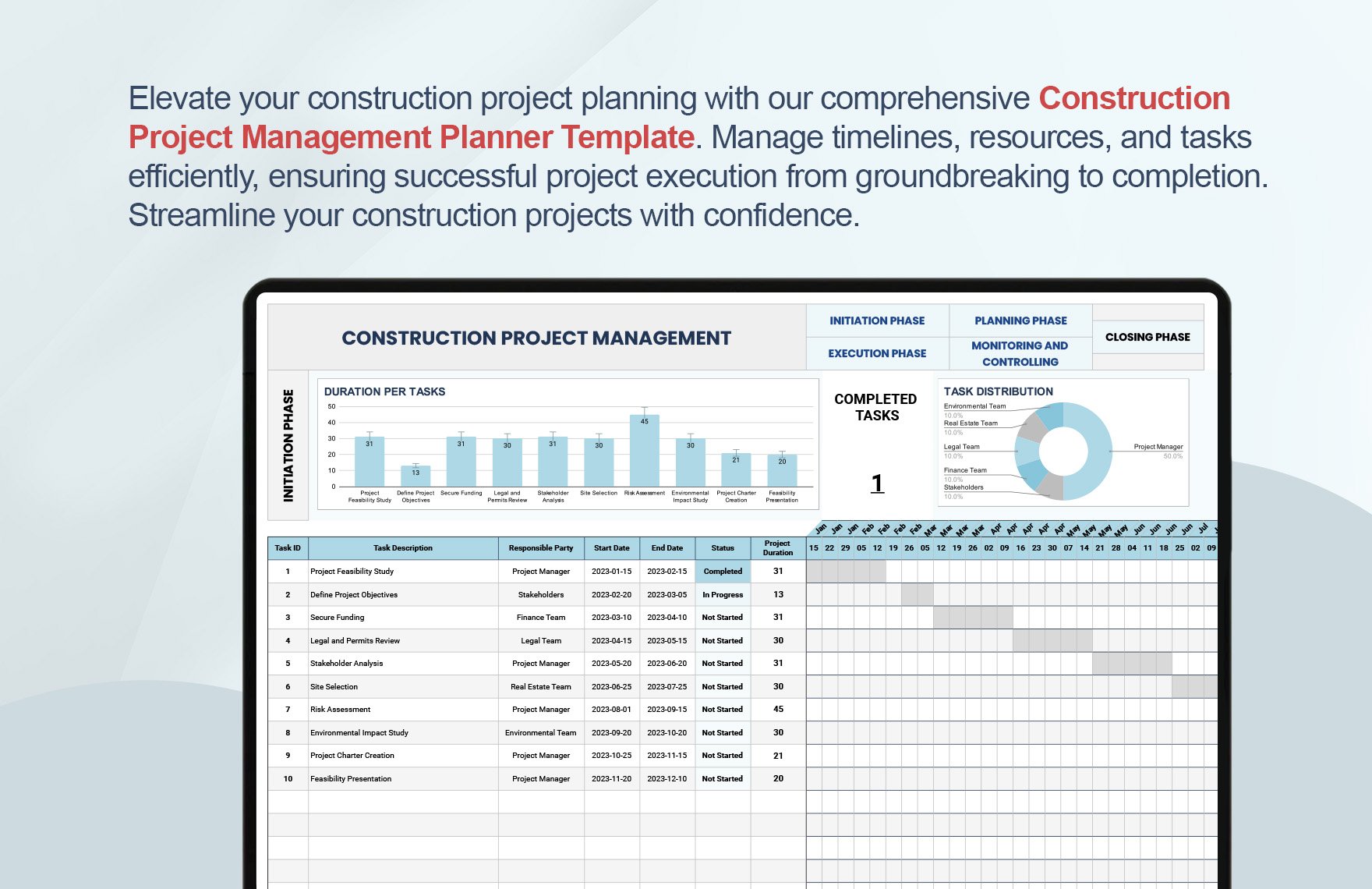 Construction Project Management Template