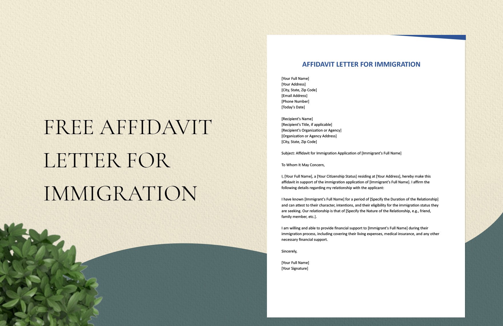 Affidavit Letter For Immigration in Word, Google Docs