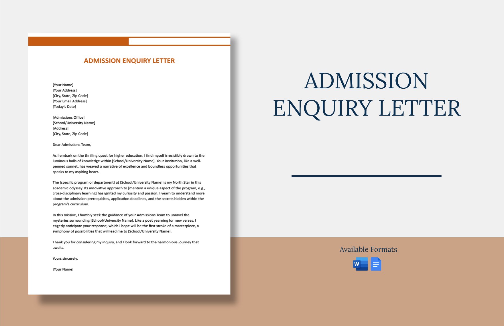 Admission Enquiry Letter