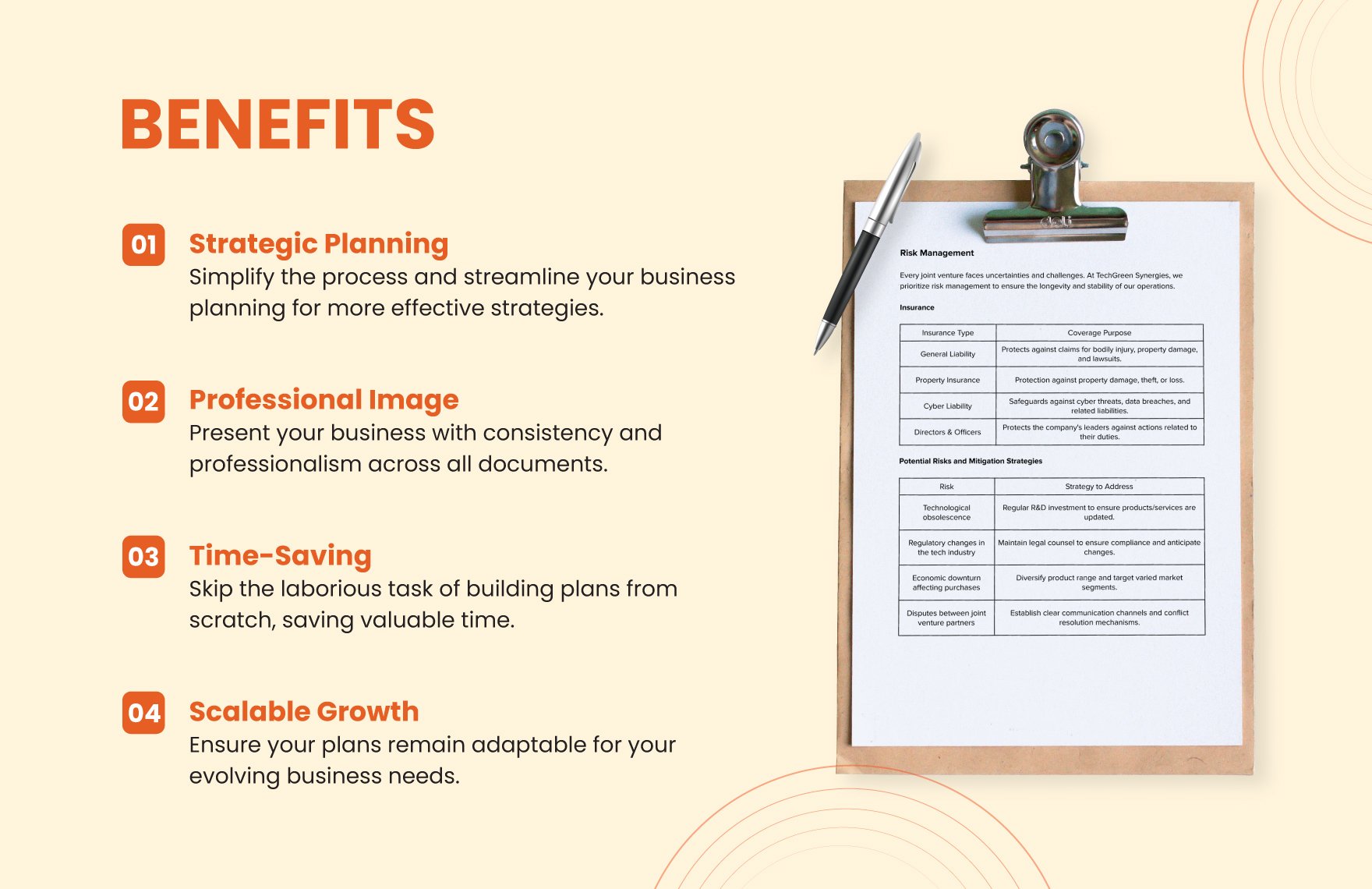 Joint Business Plan Template