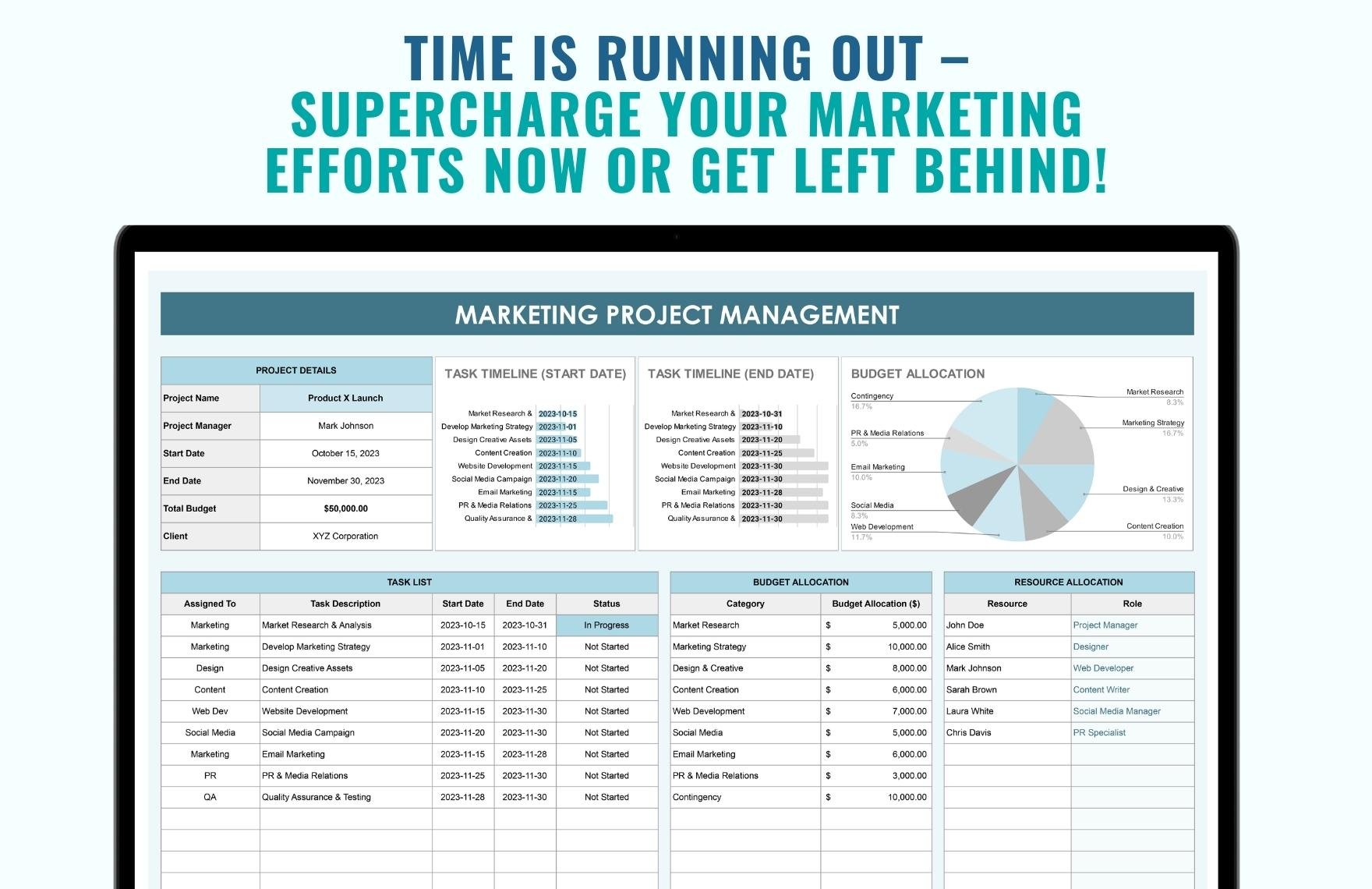Marketing Project Management Template