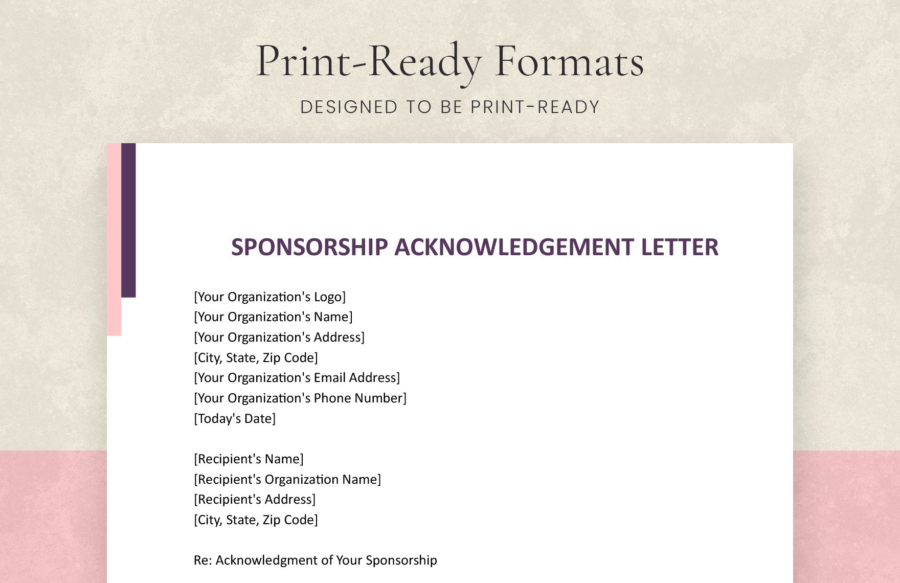 Sponsorship Acknowledgement Letter
