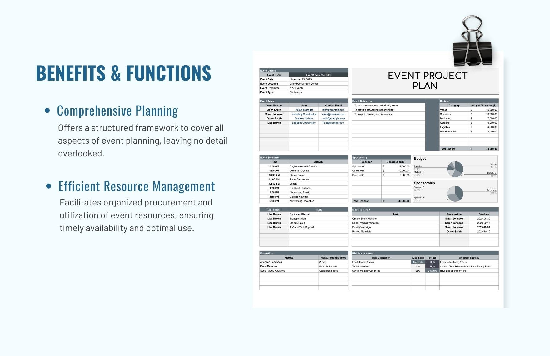 Event Project Plan Template
