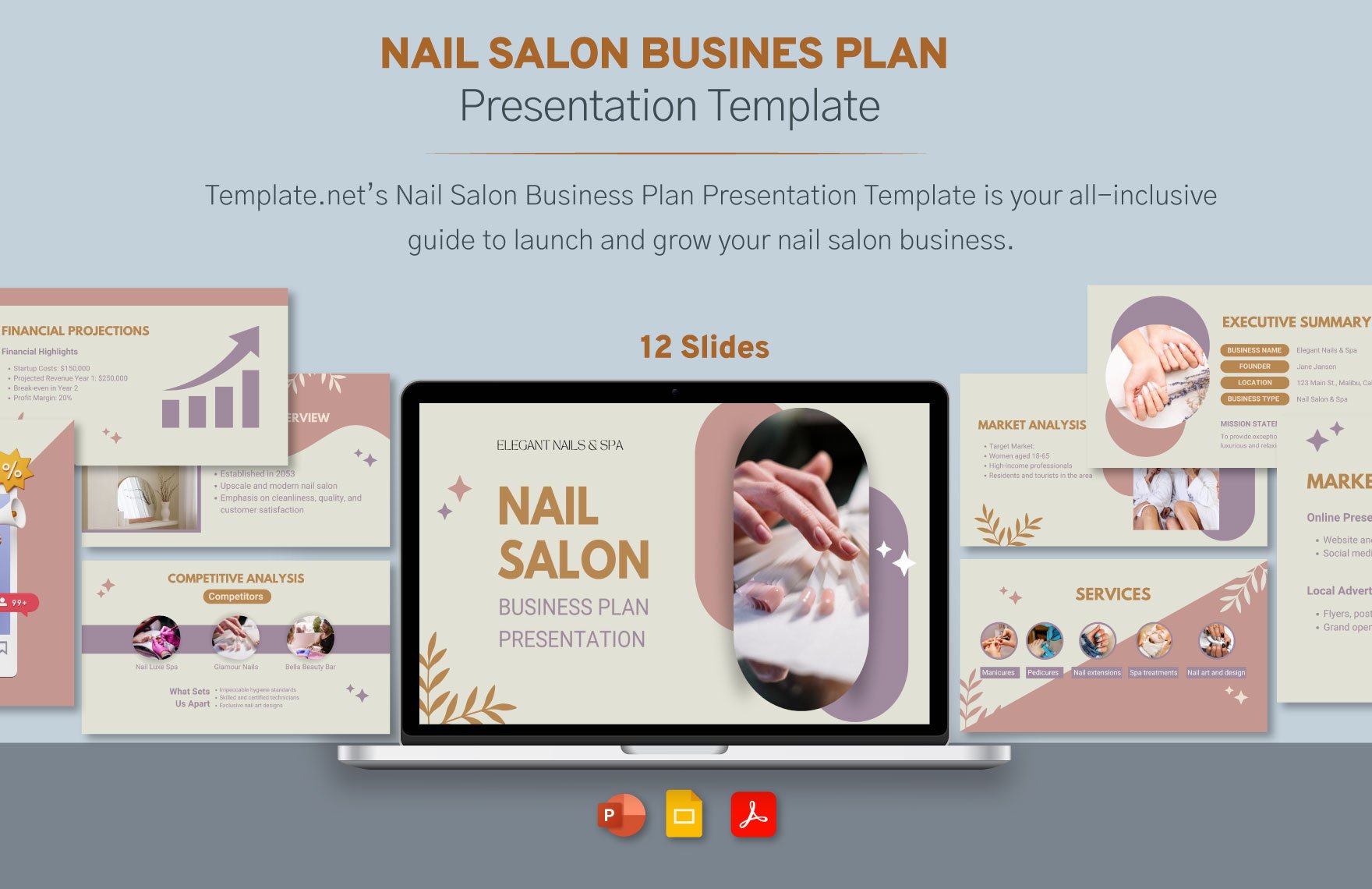 Nail Salon Business Plan Presentation Template