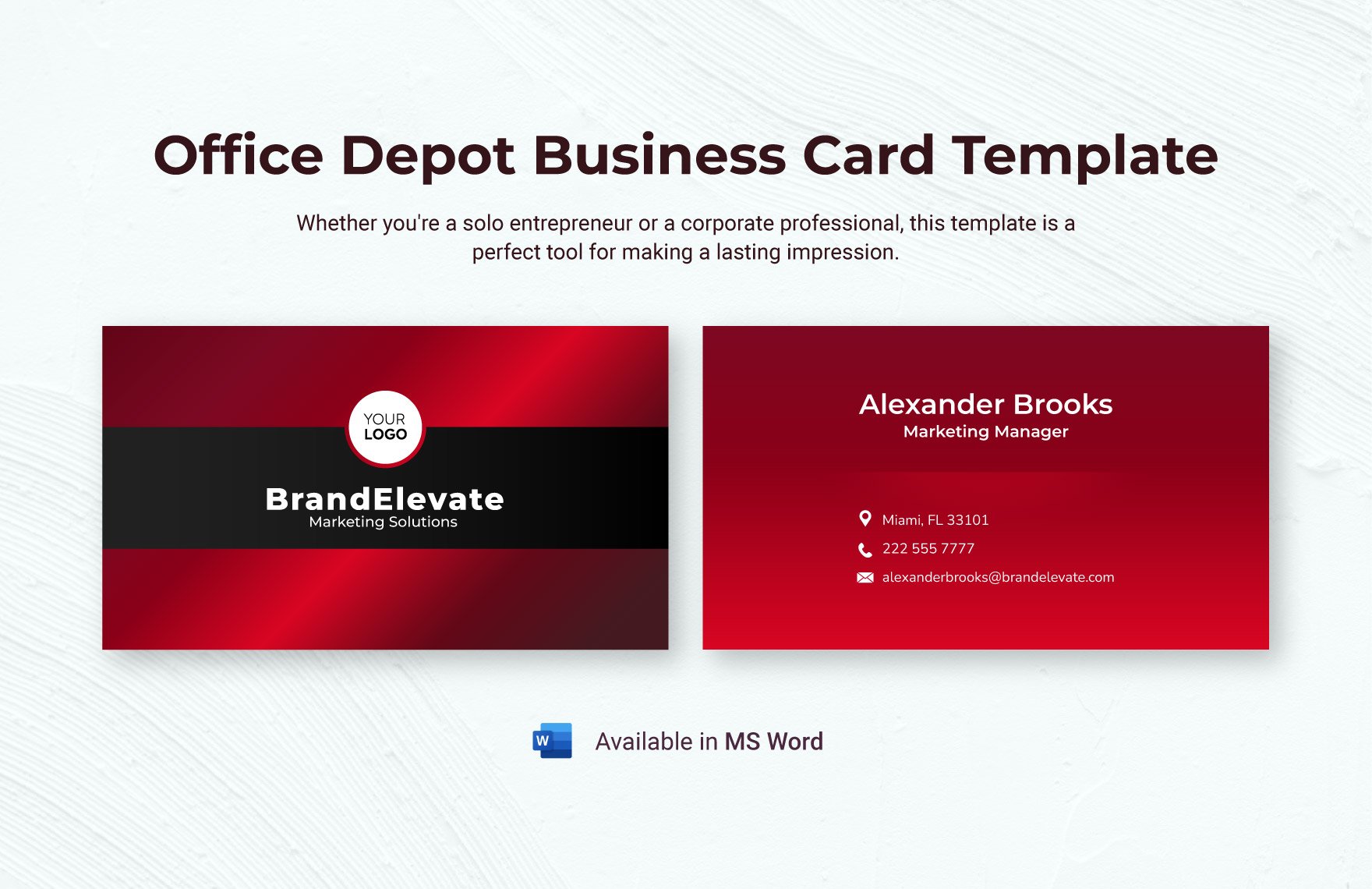 Office Depot Business Card Template