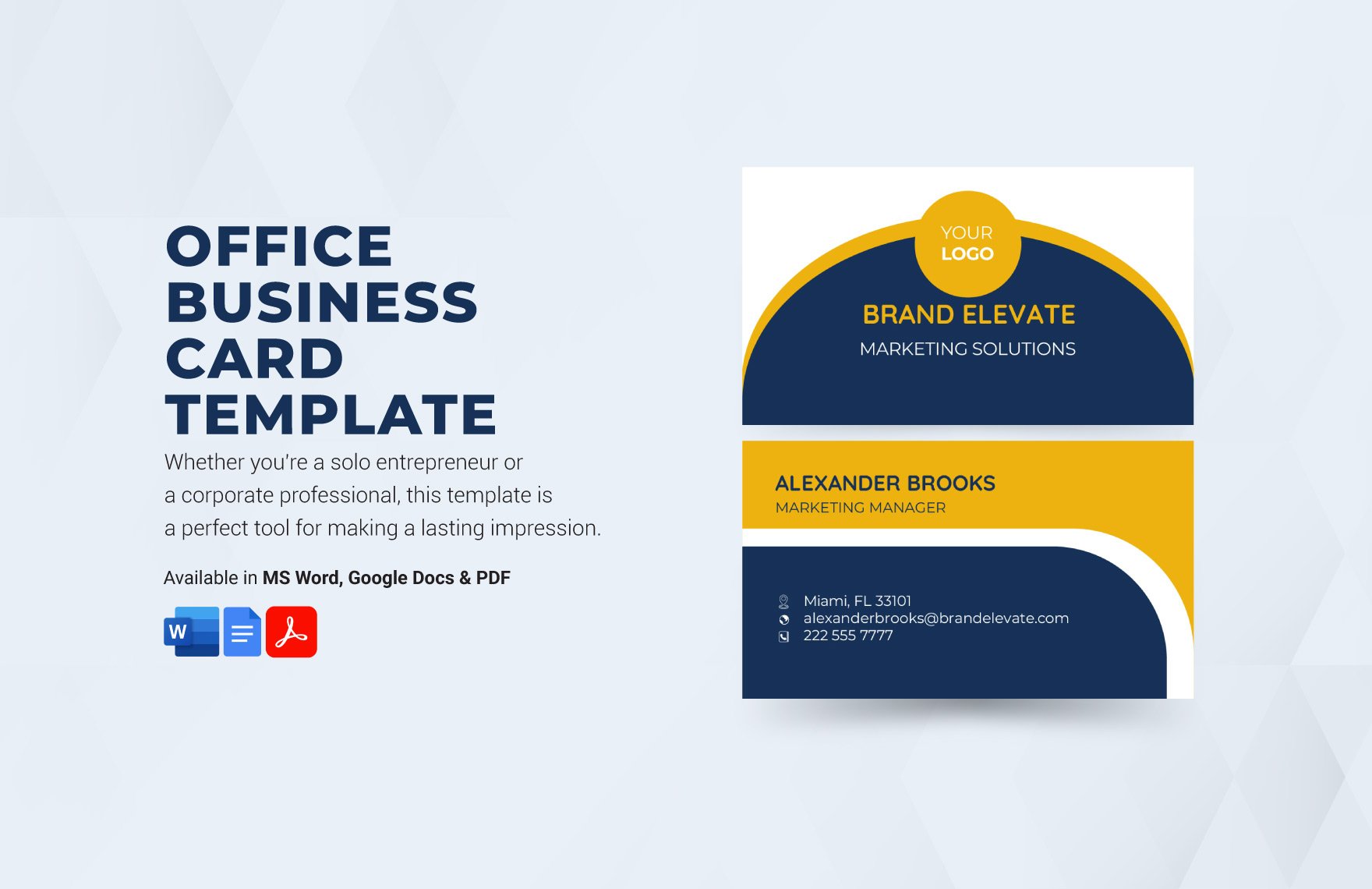 Office Depot Business Card Template in MS Word Portable Documents