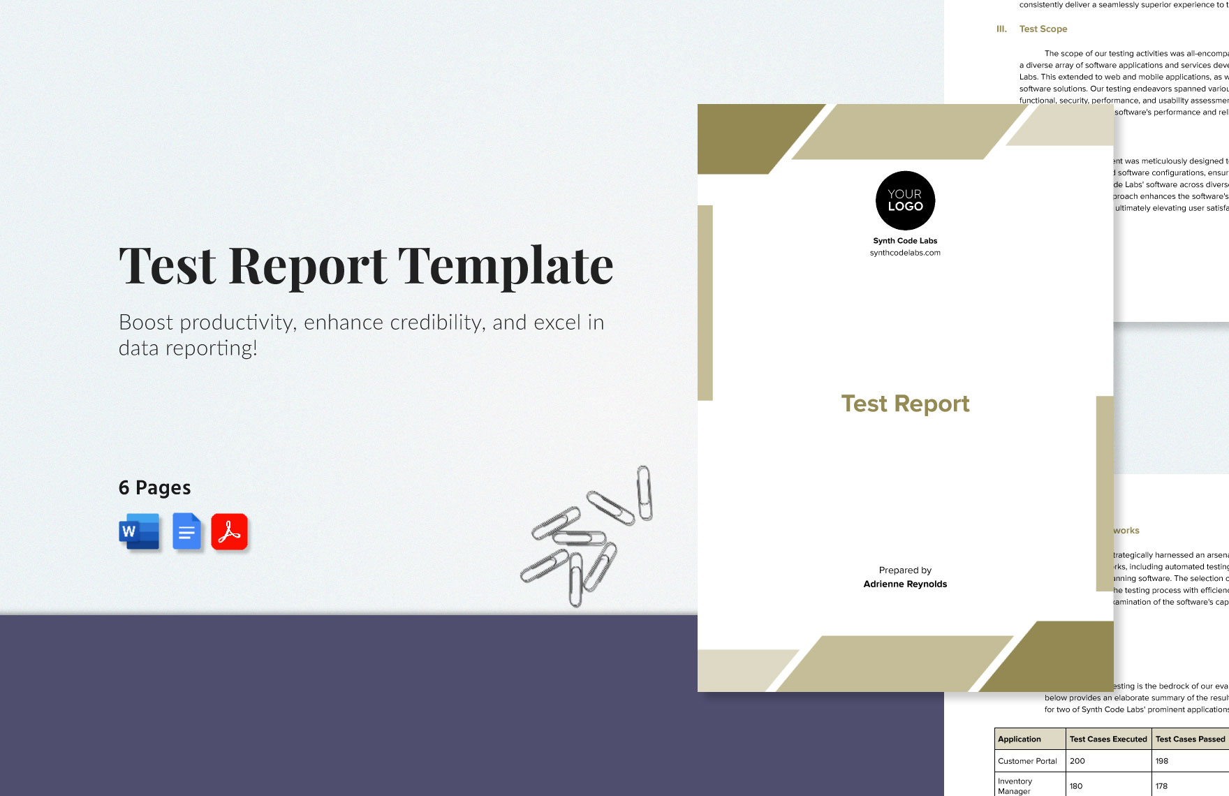 test-report-template
