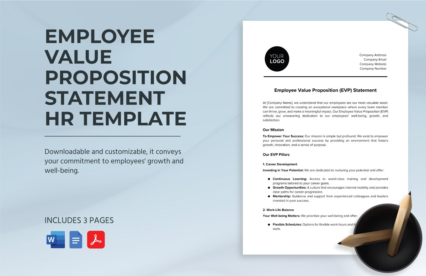 Employee Value Proposition Statement HR Template