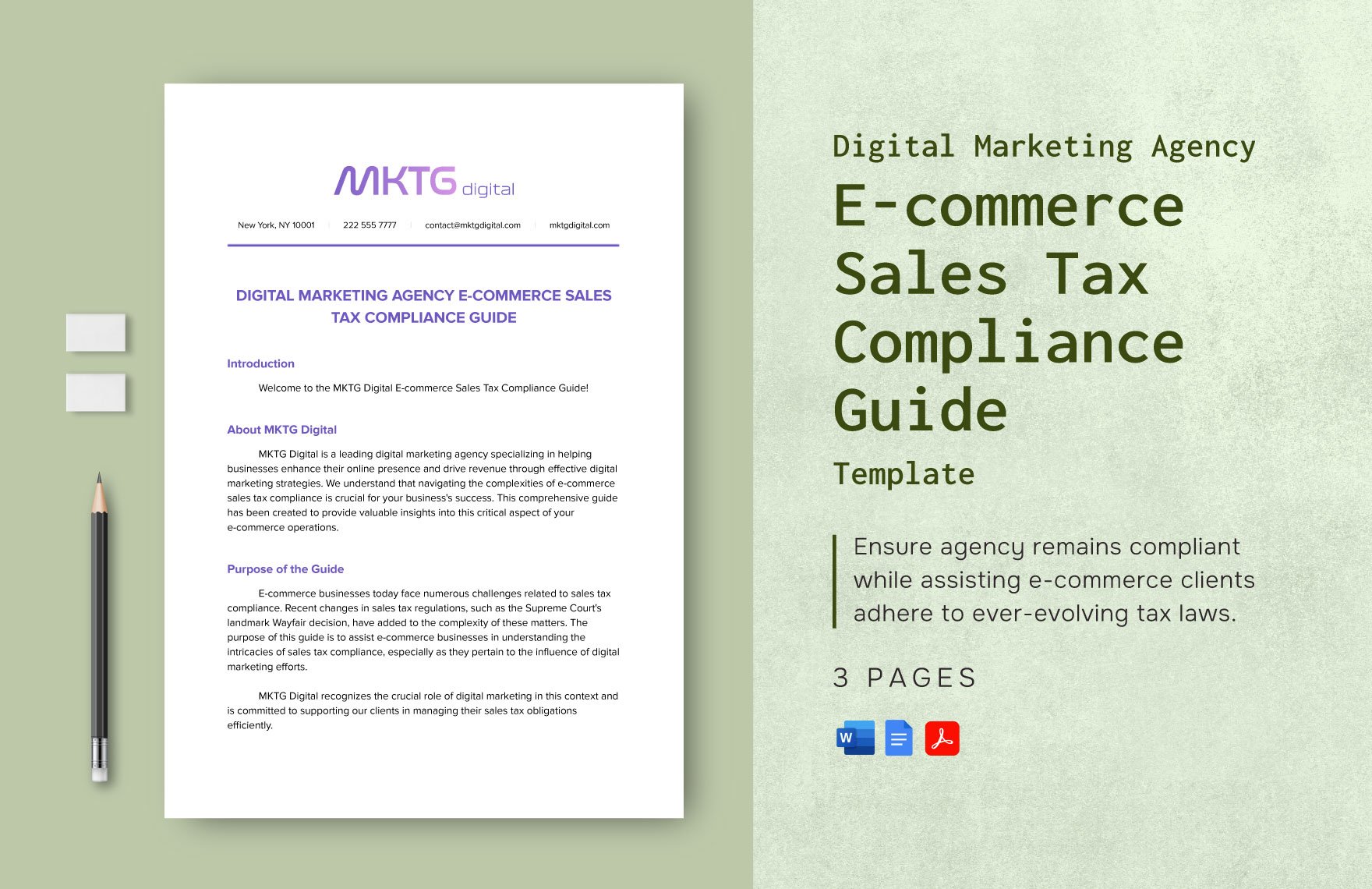 Digital Marketing Agency E-commerce Sales Tax Compliance Guide Template