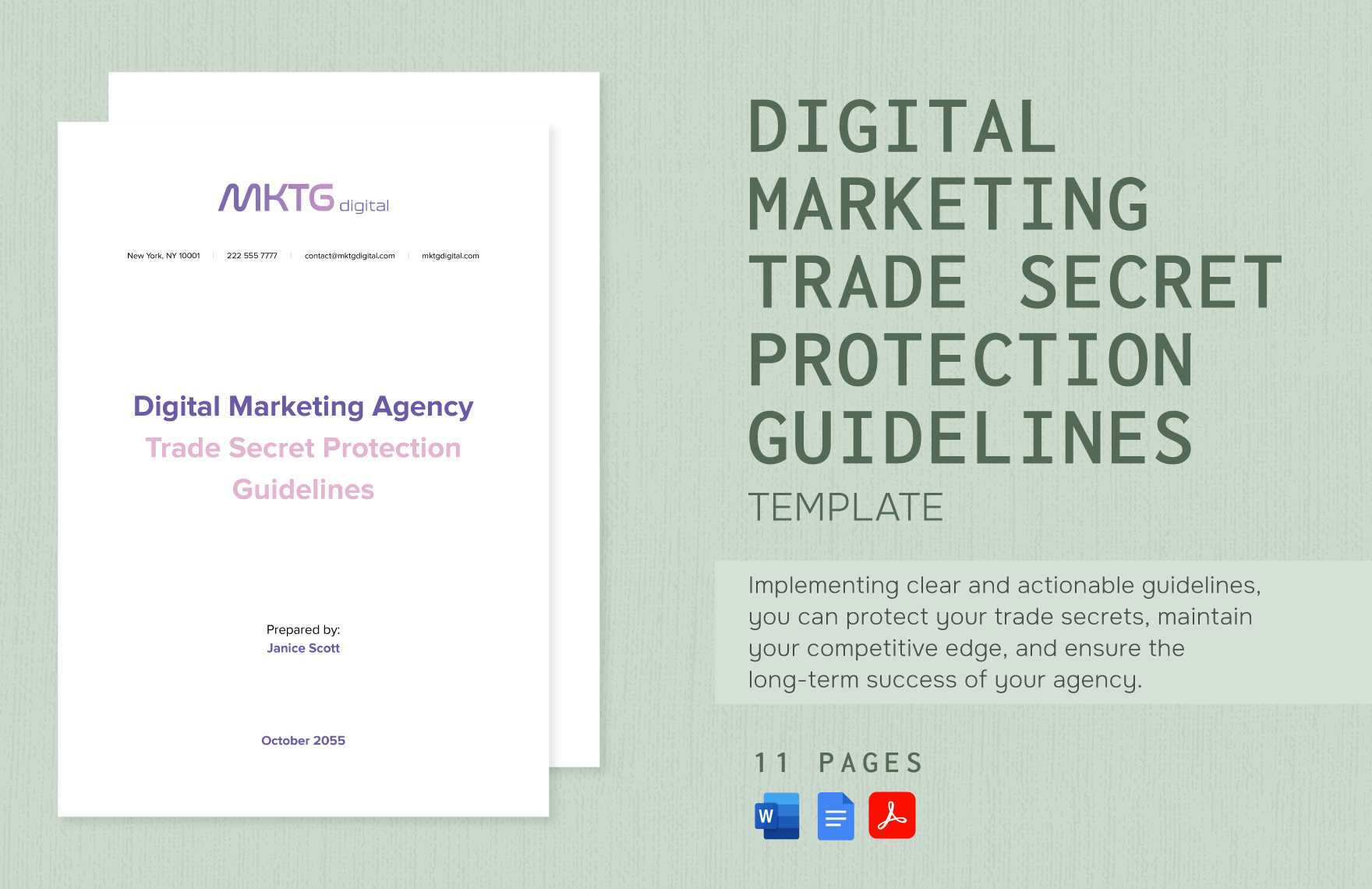 Digital Marketing Agency Trade Secret Protection Guidelines Template