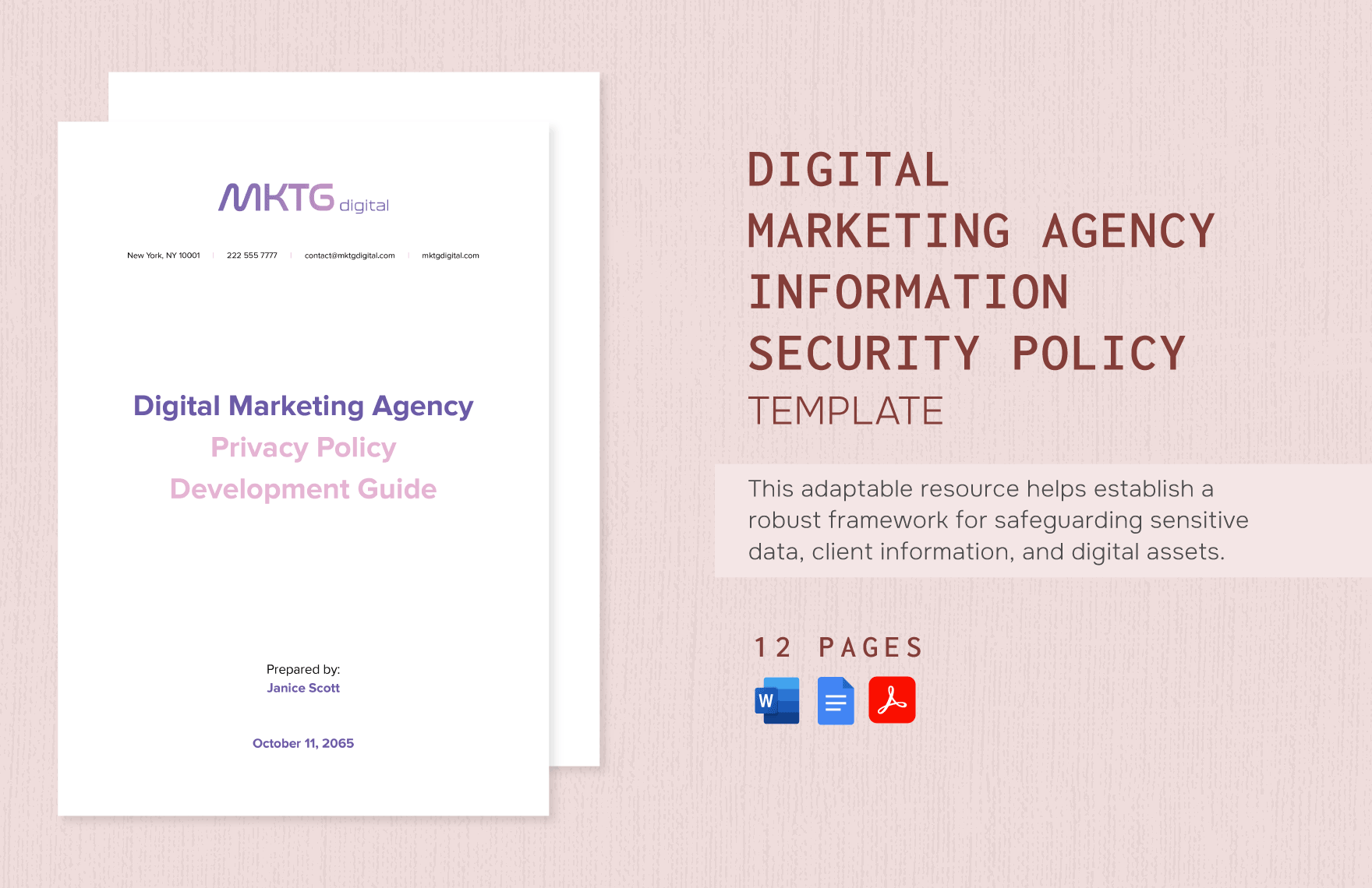 Digital Marketing Agency Information Security Policy Template