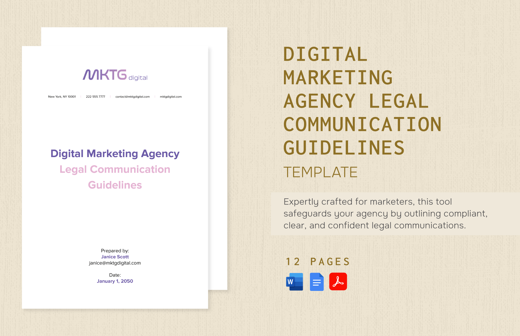 Digital Marketing Agency Legal Communication Guidelines Template