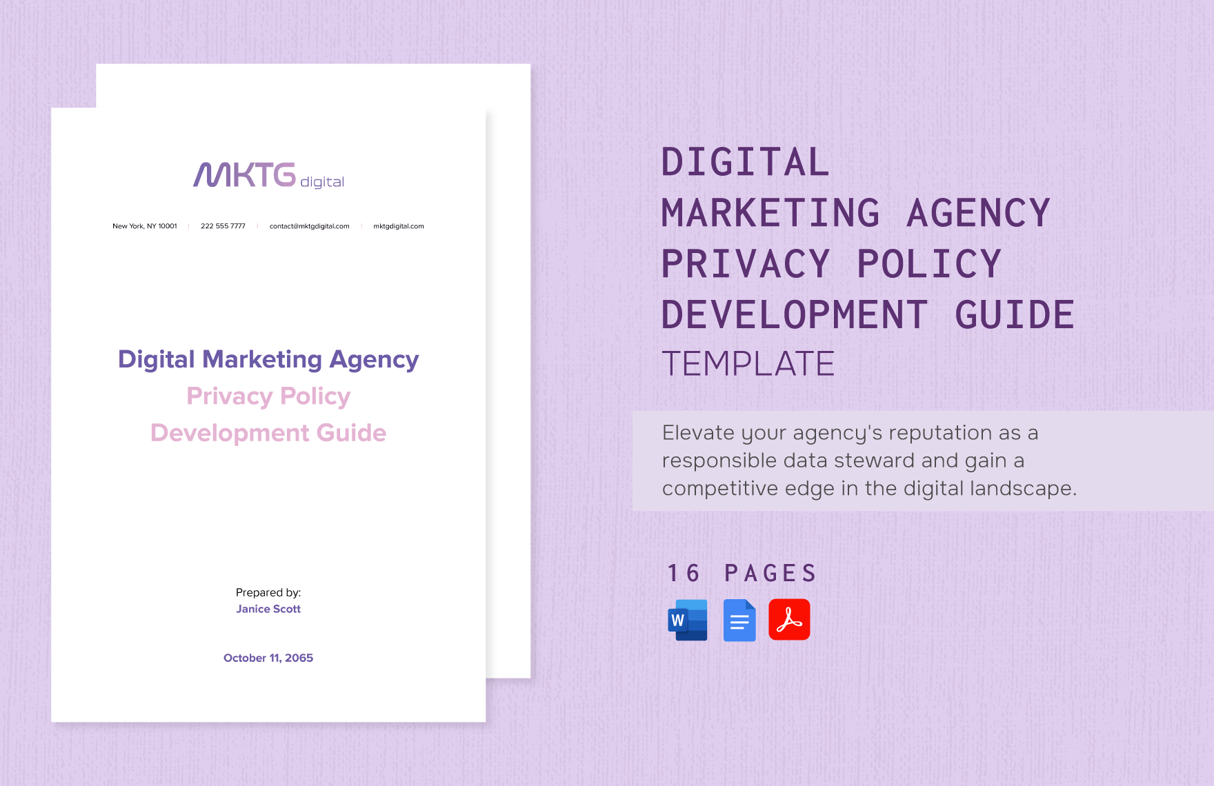 Digital Marketing Agency Privacy Policy Development Guide Template