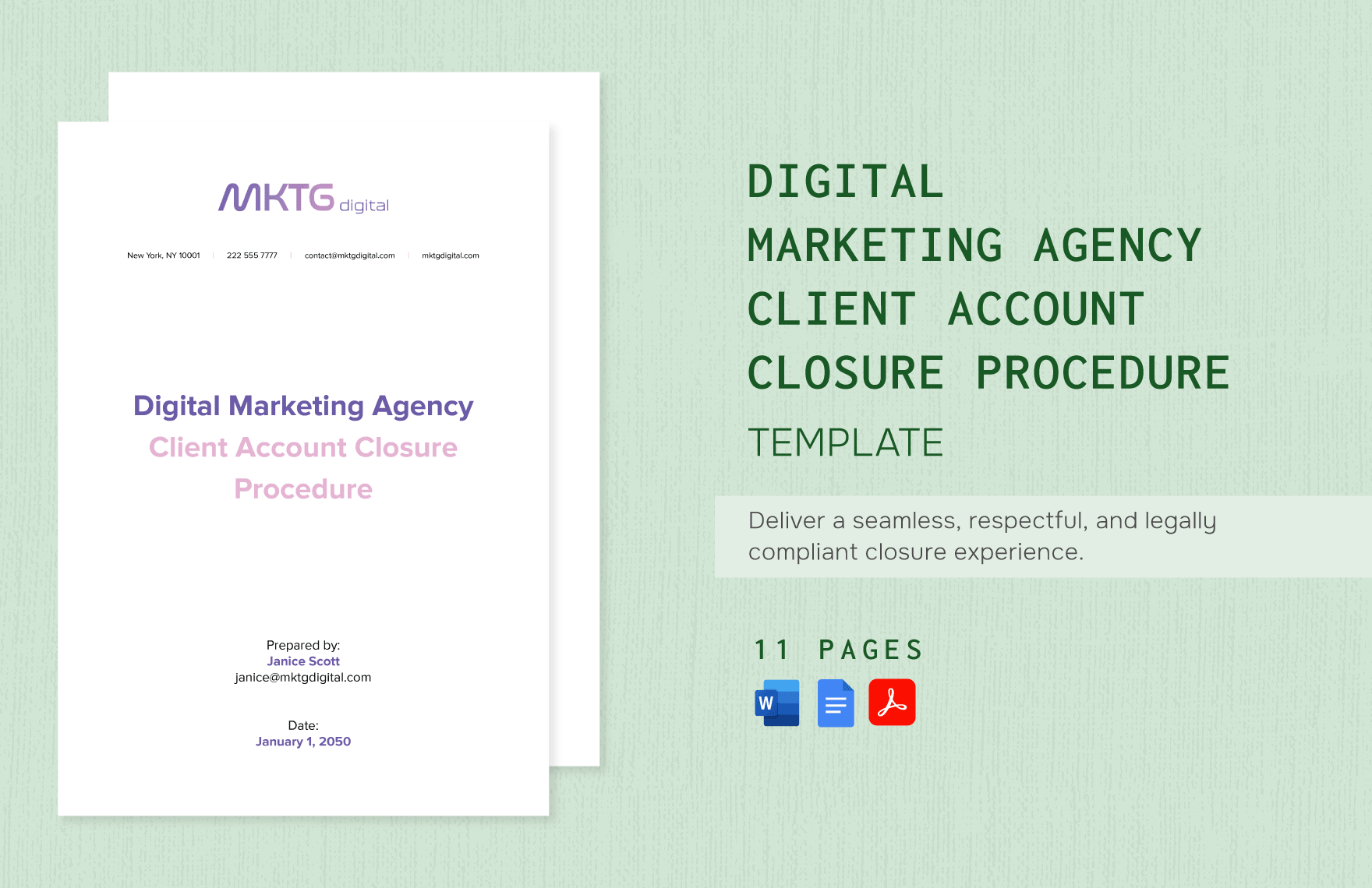 Digital Marketing Agency Client Account Closure Procedure Template