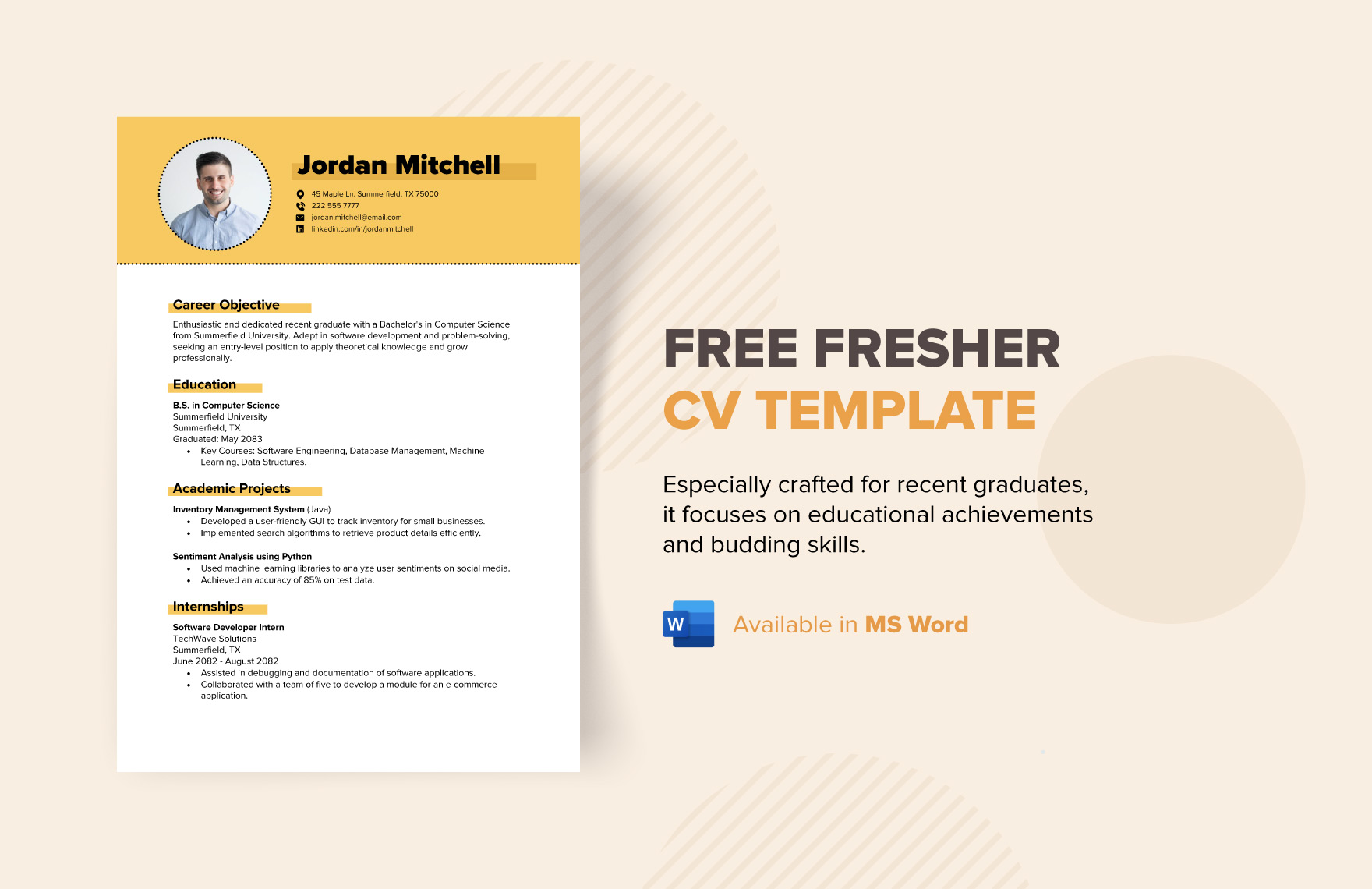 Free Fresher CV Template