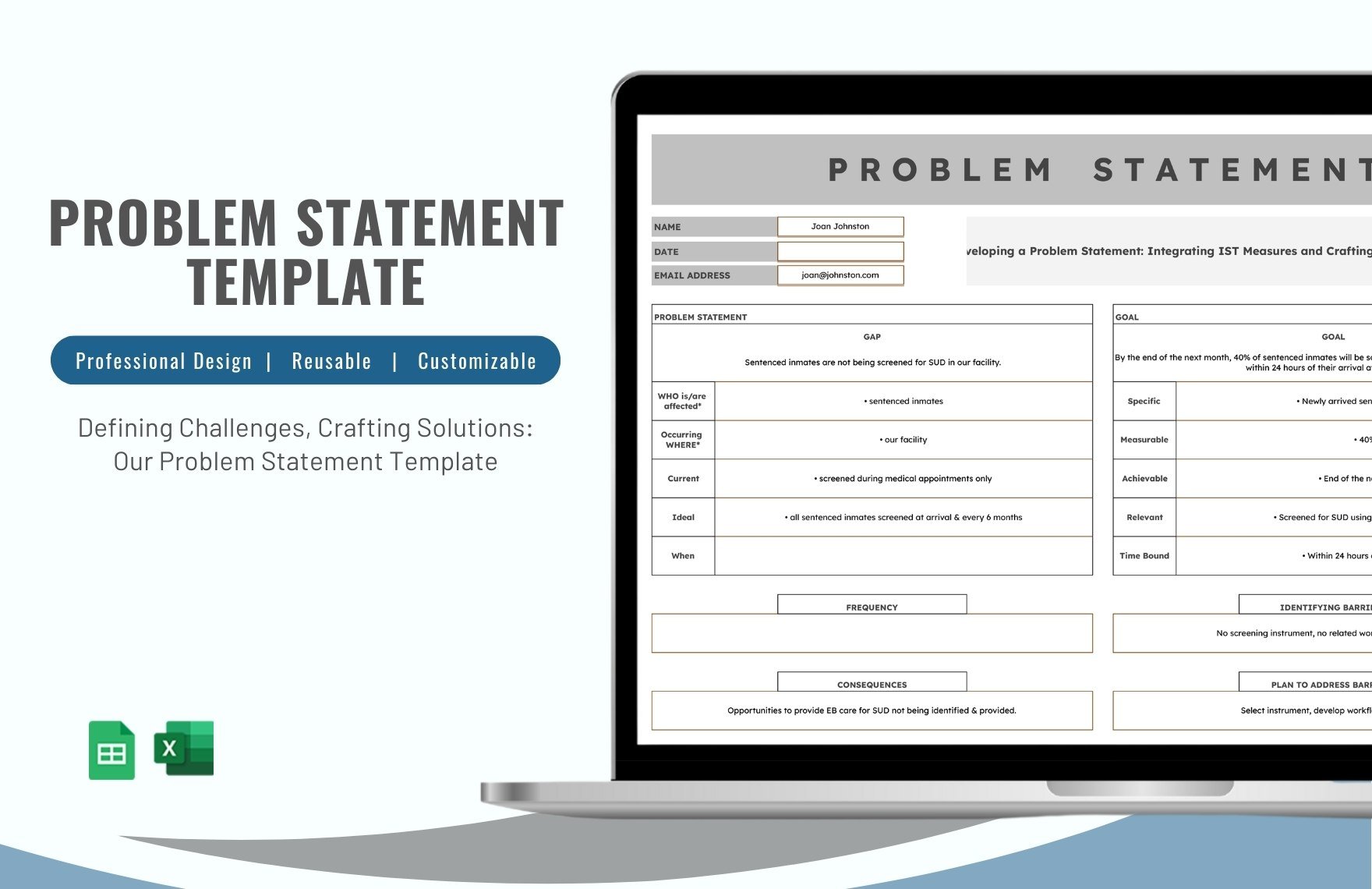 Free Problem Statement Template in Excel, Google Sheets