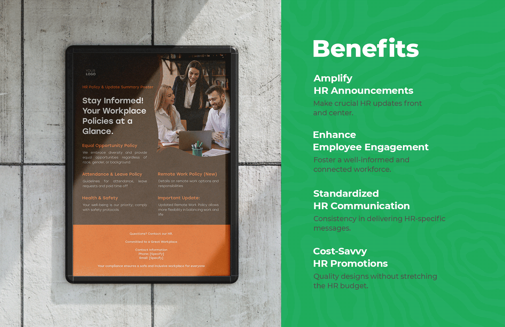 HR Policy and Update Summary Poster HR Template