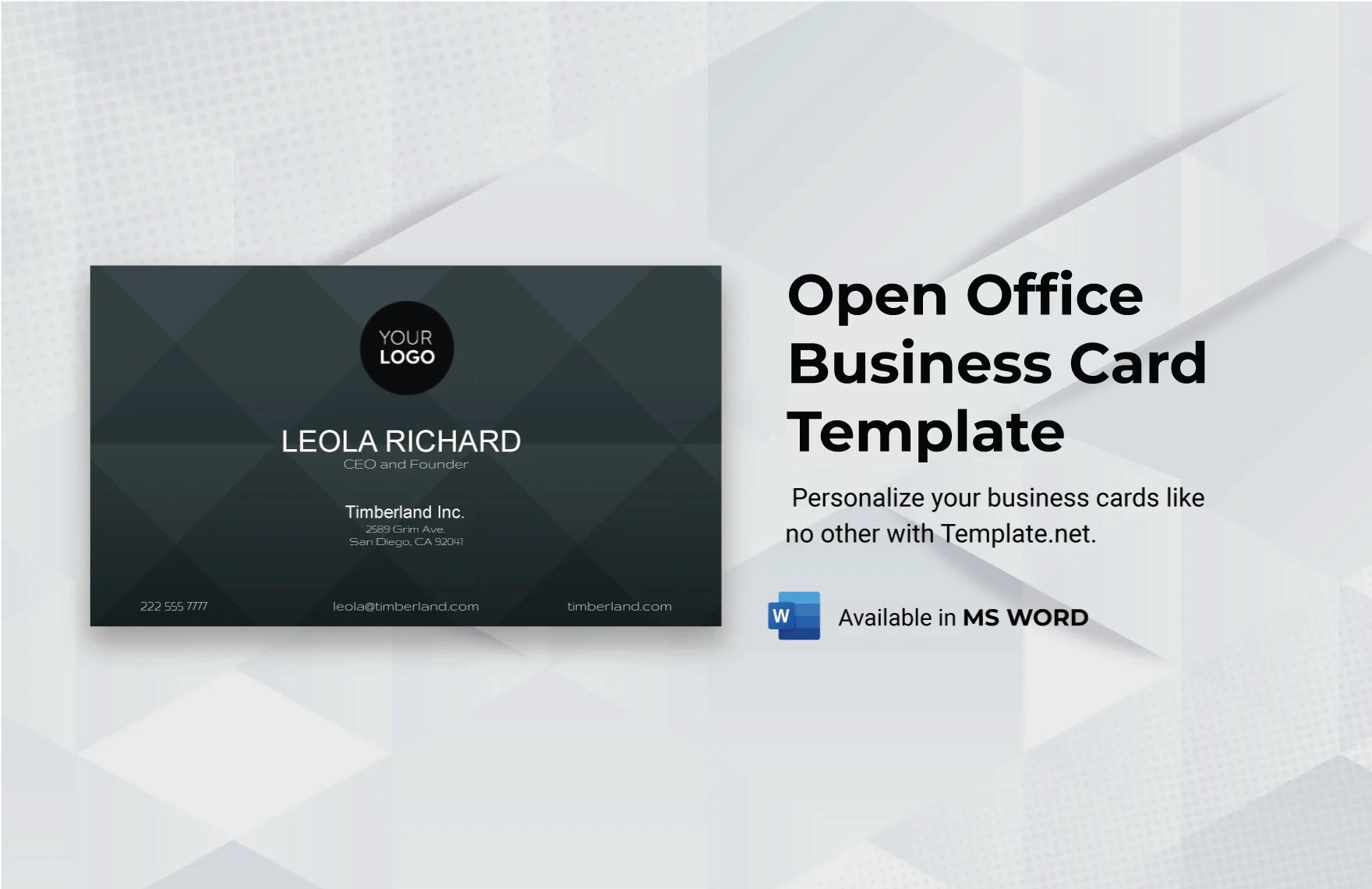Free Open Office Business Card Template in Word, Illustrator, Publisher, InDesign