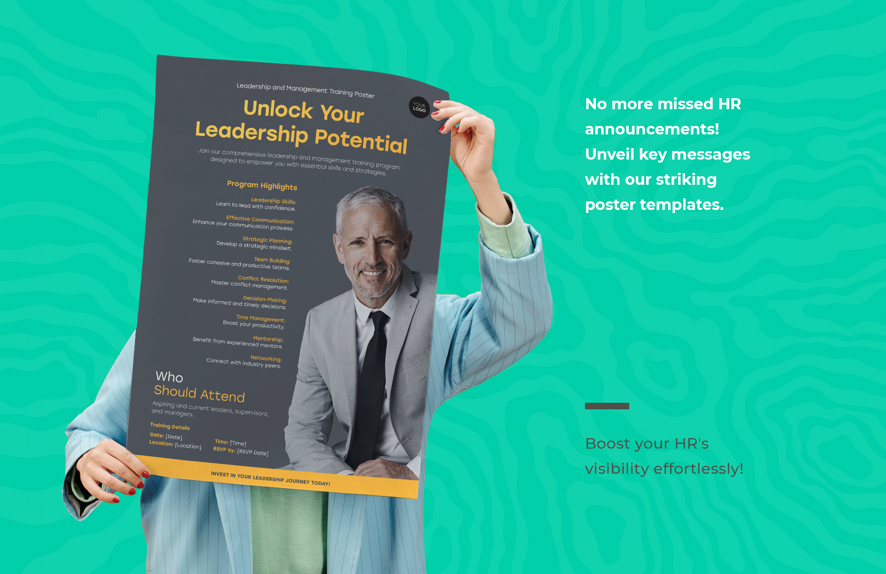 Leadership and Management Training Poster HR Template