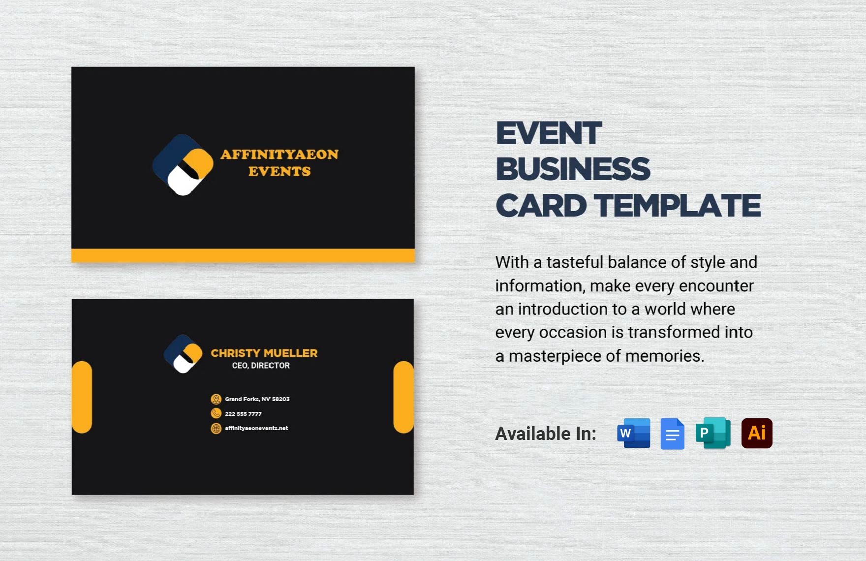 Event Business Card Template