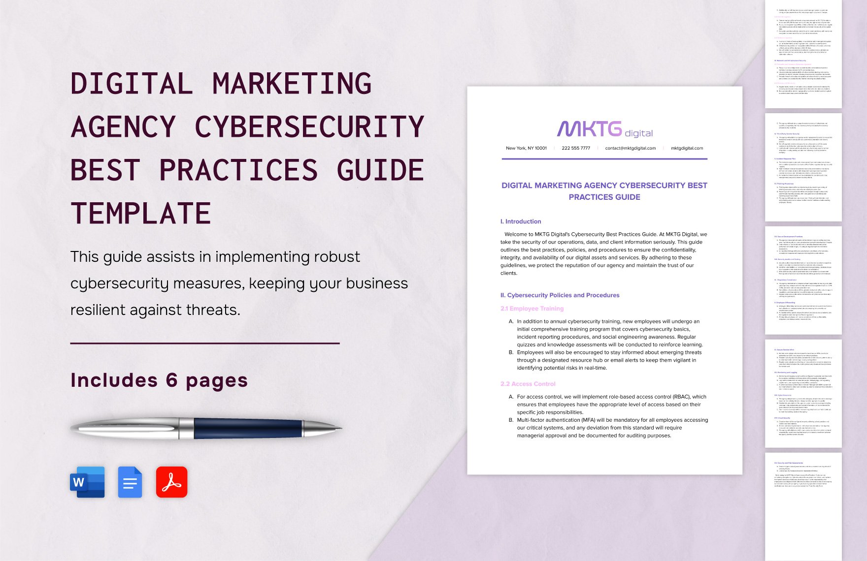 Digital Marketing Agency Cybersecurity Best Practices Guide Template