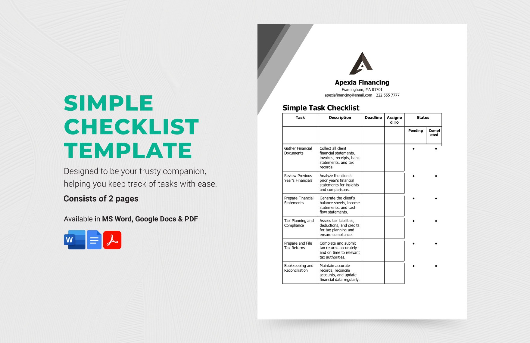 Simple Checklist Template