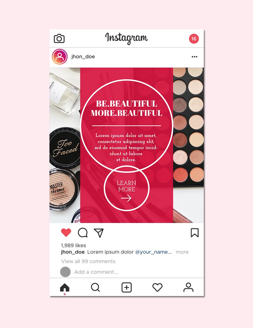 Beauty Instagram Ad Template