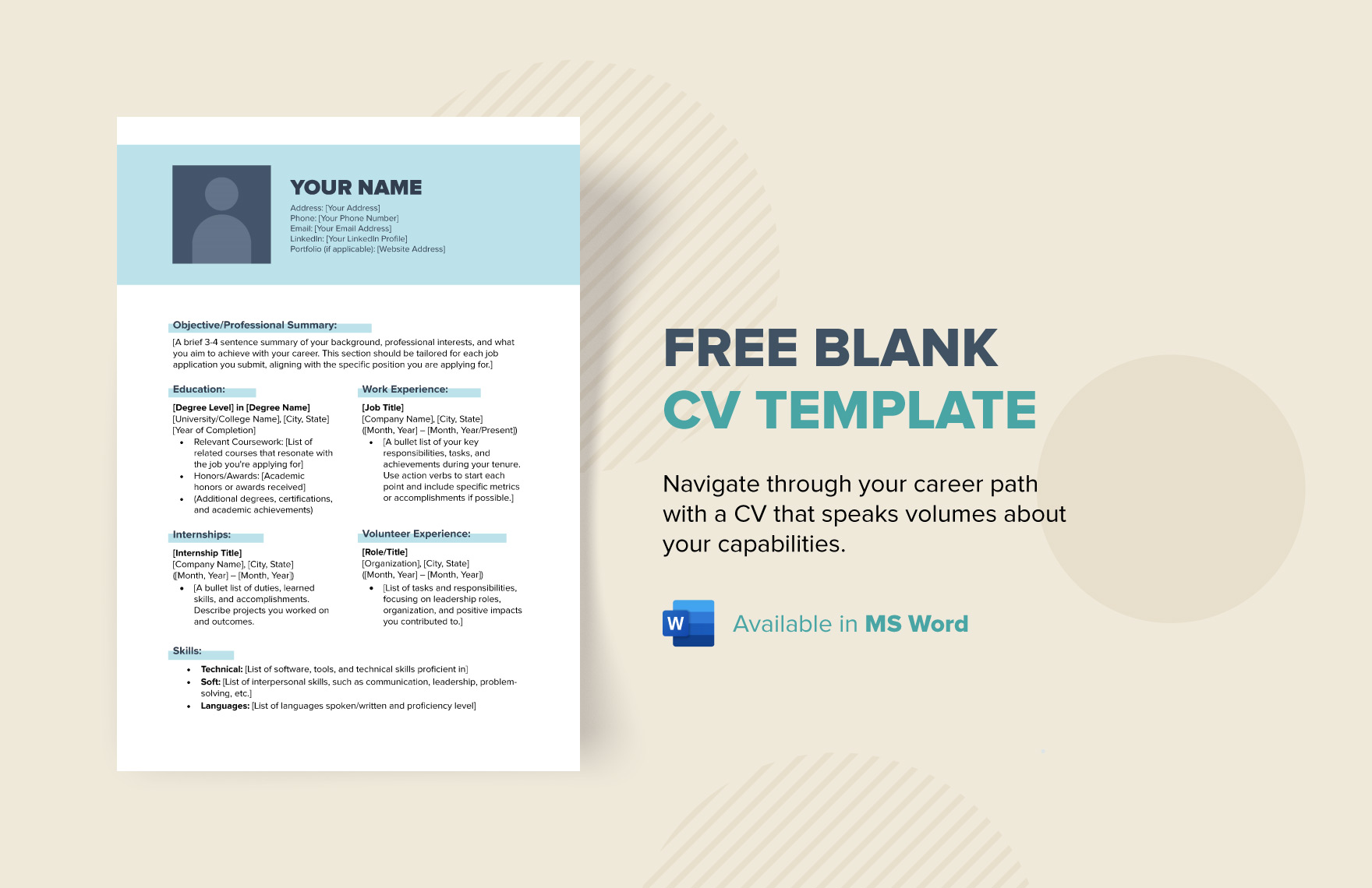 Free Blank CV Template