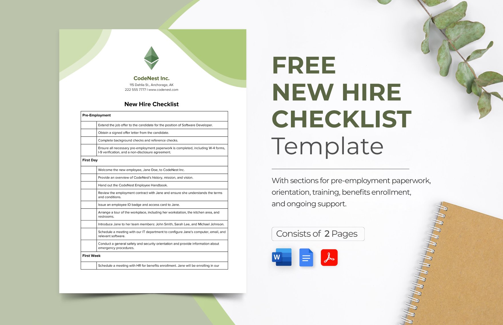Free New Hire Checklist Template