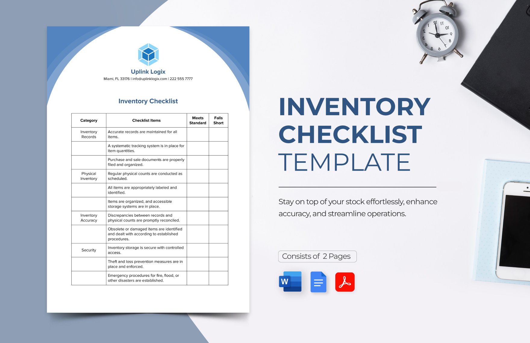 Inventory Checklist Template