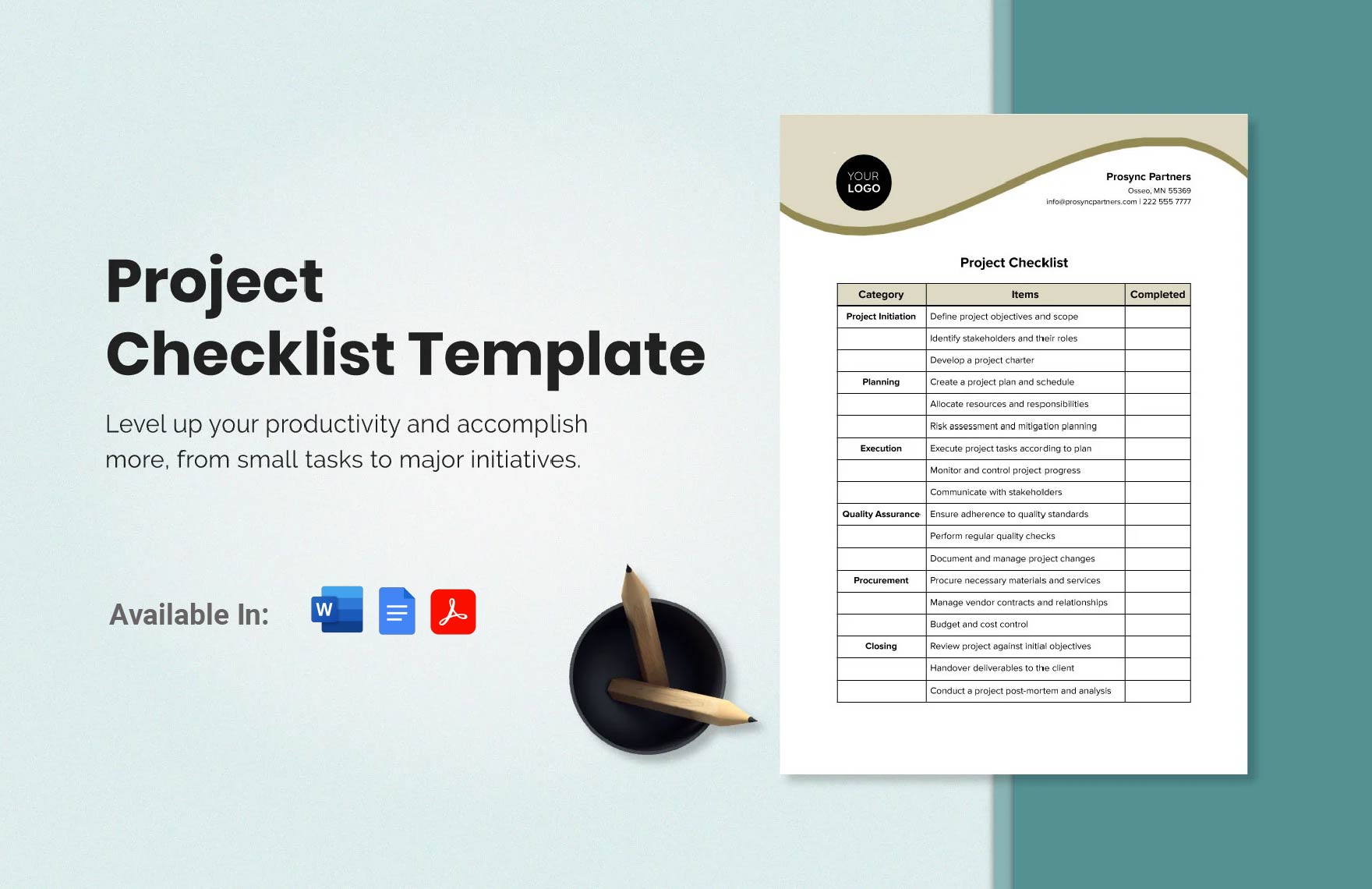 Editable Project Checklist Templates In Adobe PDF To Download Editable Project Checklist Templates In Adobe PDF To Download
