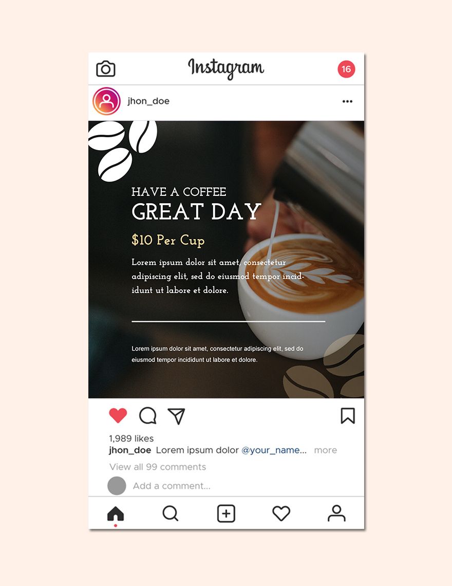 Coffee Shop Instagram Ad Template
